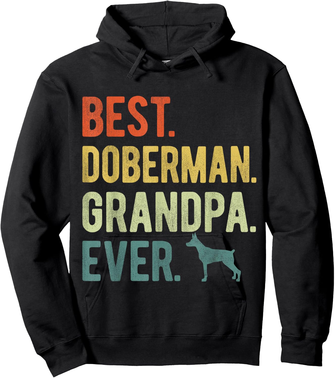 Best Doberman Grandpa Ever Dog Lovers Father's Day Hoodie - Hoodie | Black