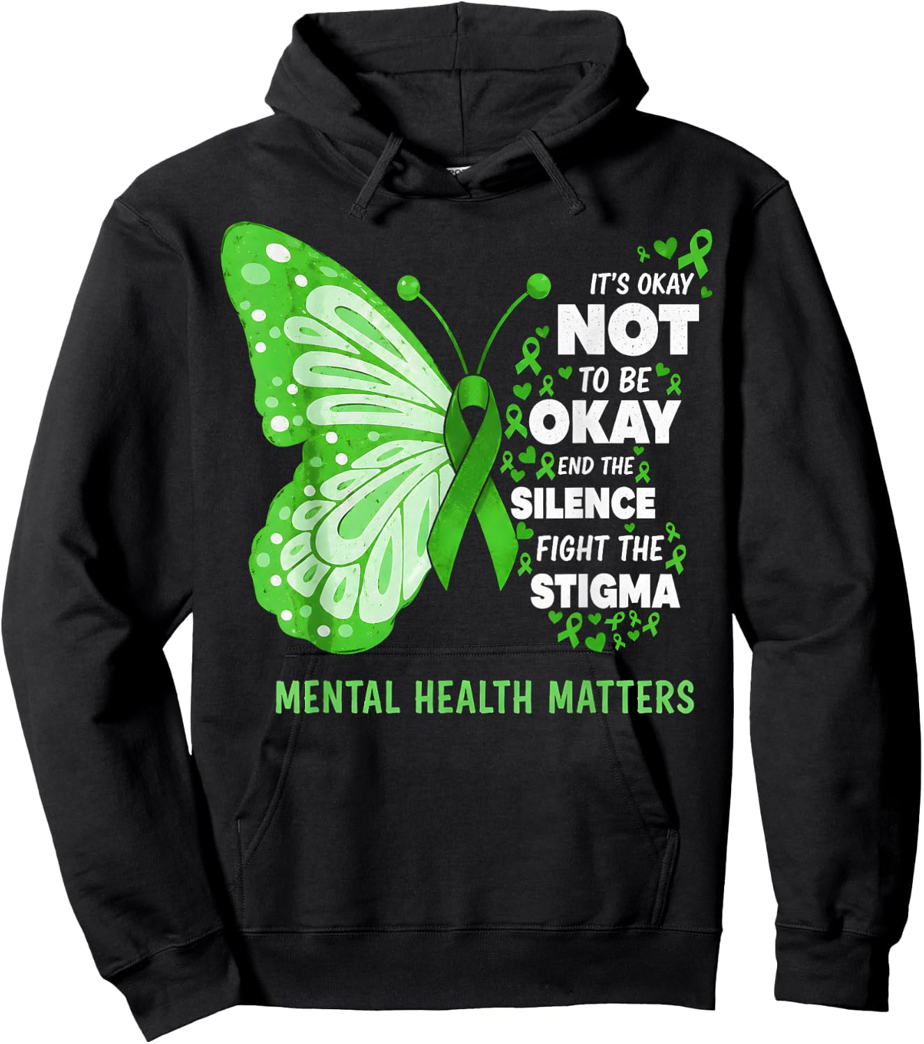 It's Okay Not to Be Okay Mental Health Awareness Matters Hoodie - Hoodie | Black