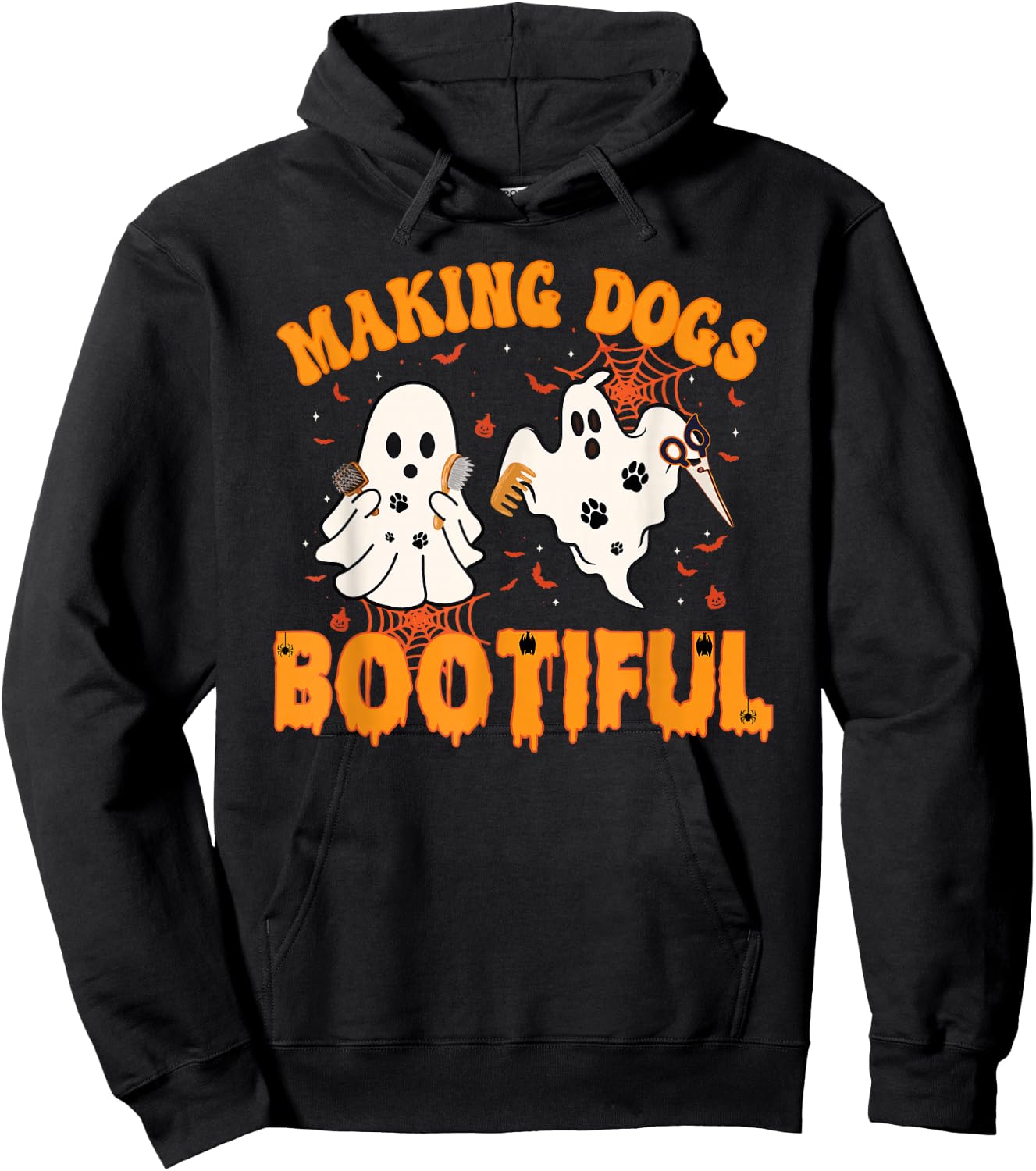 Making Dogs Bootiful Cute Dog Groomer Pet Grooming Halloween Hoodie - Hoodie | Black