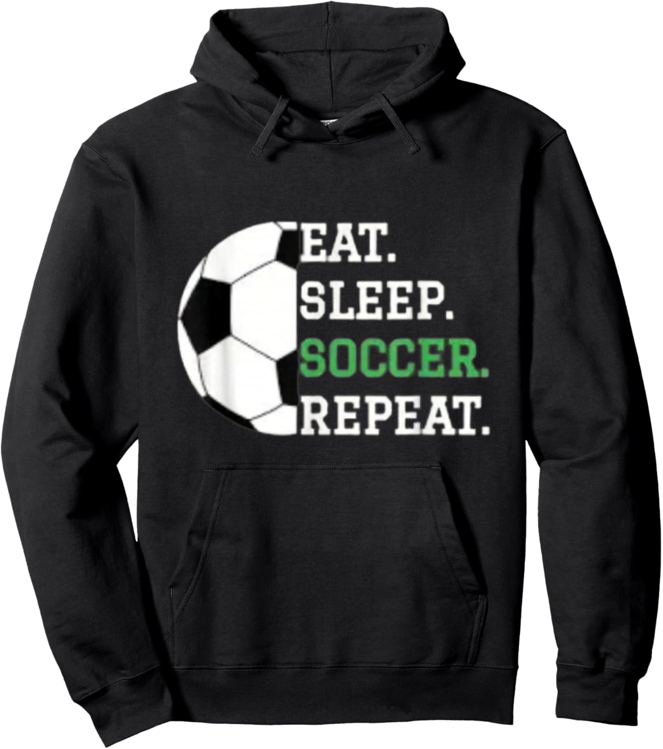 Eat Sleep Soccer Repeat Soccer Player Coach Boys Men Kids Hoodie - Hoodie | Black