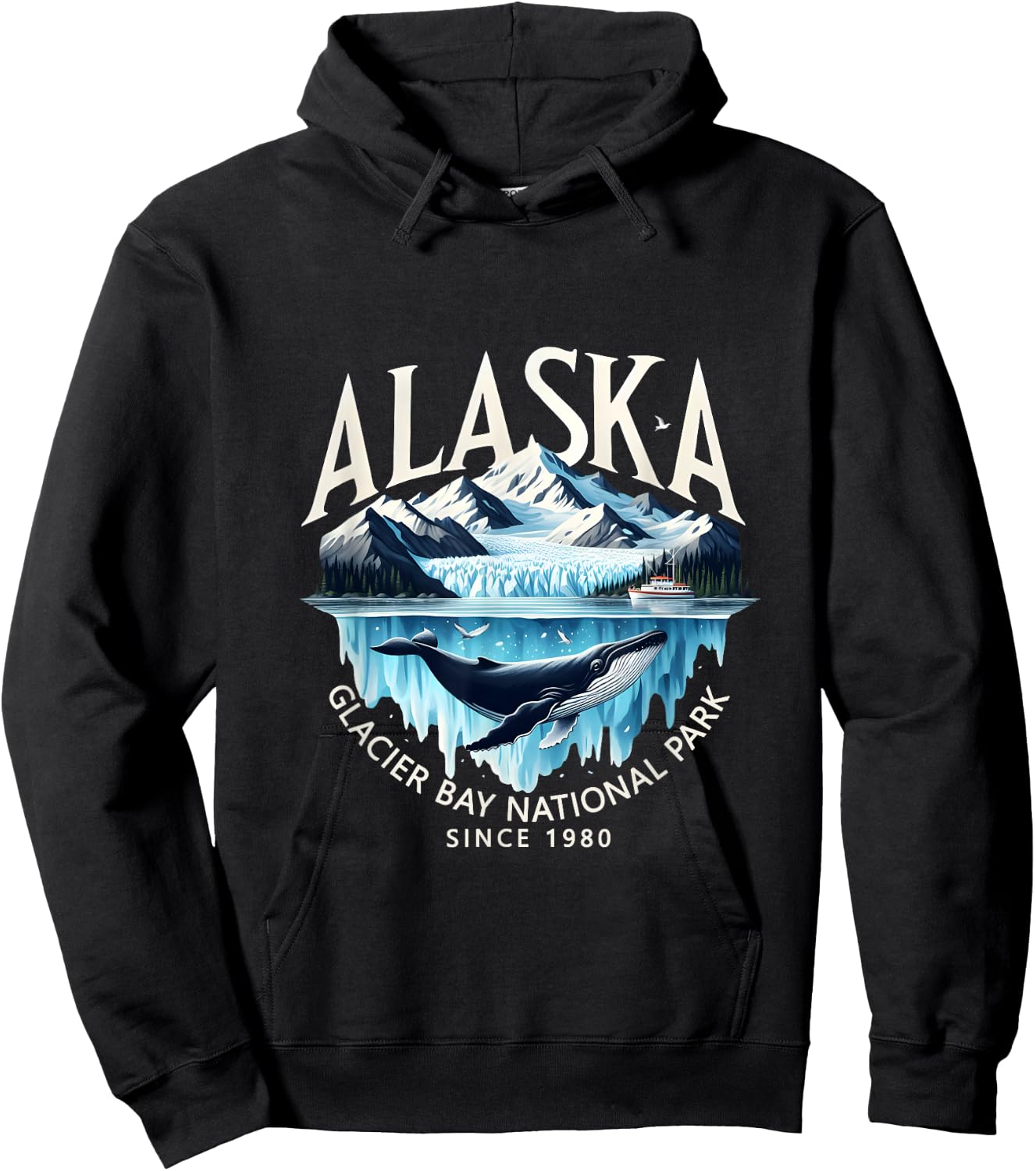Alaska Glacier Bay National Park Sine 1980 Alaska Cruise Hoodie - Hoodie | Black