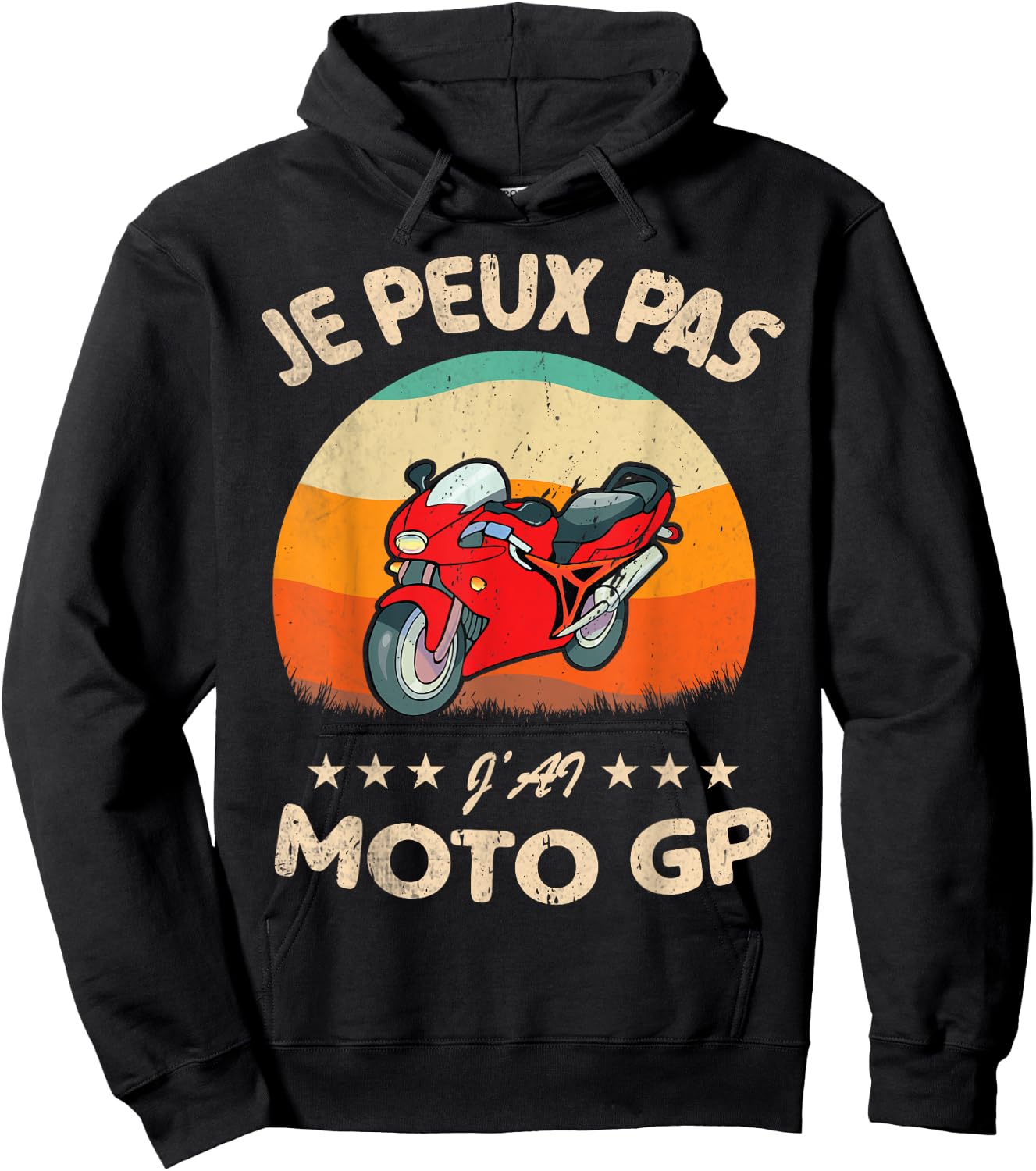 Je Peux Pas J'Ai Moto. Racing Motorcycles Biker Humour Hoodie - Hoodie | Black