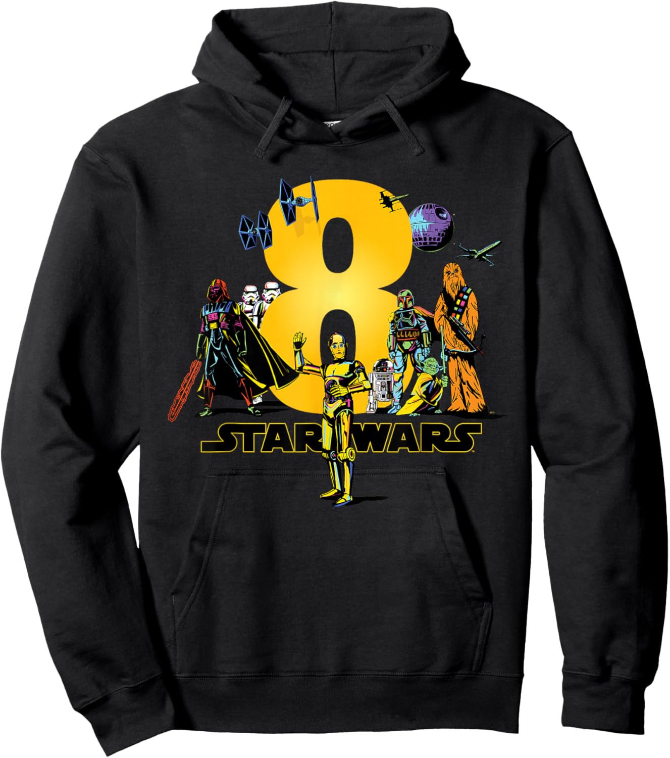 Star Wars Classic Characters Eighth Birthday 8 Years Old , black Hoodie - Hoodie | Black