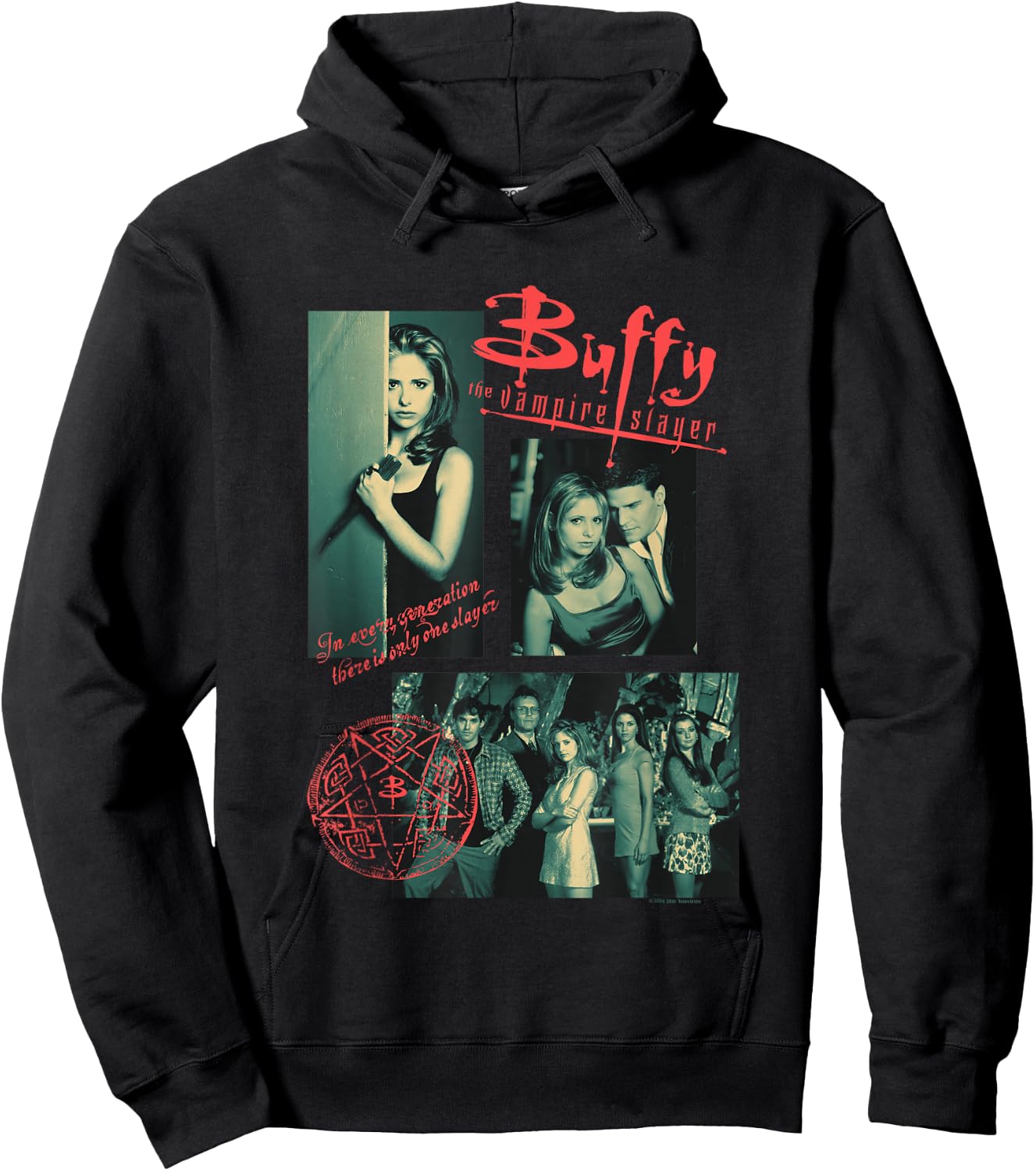 Buffy The Vampire Slayer Sunnydale High Vintage Collage , Black, S Hoodie - Hoodie | Black