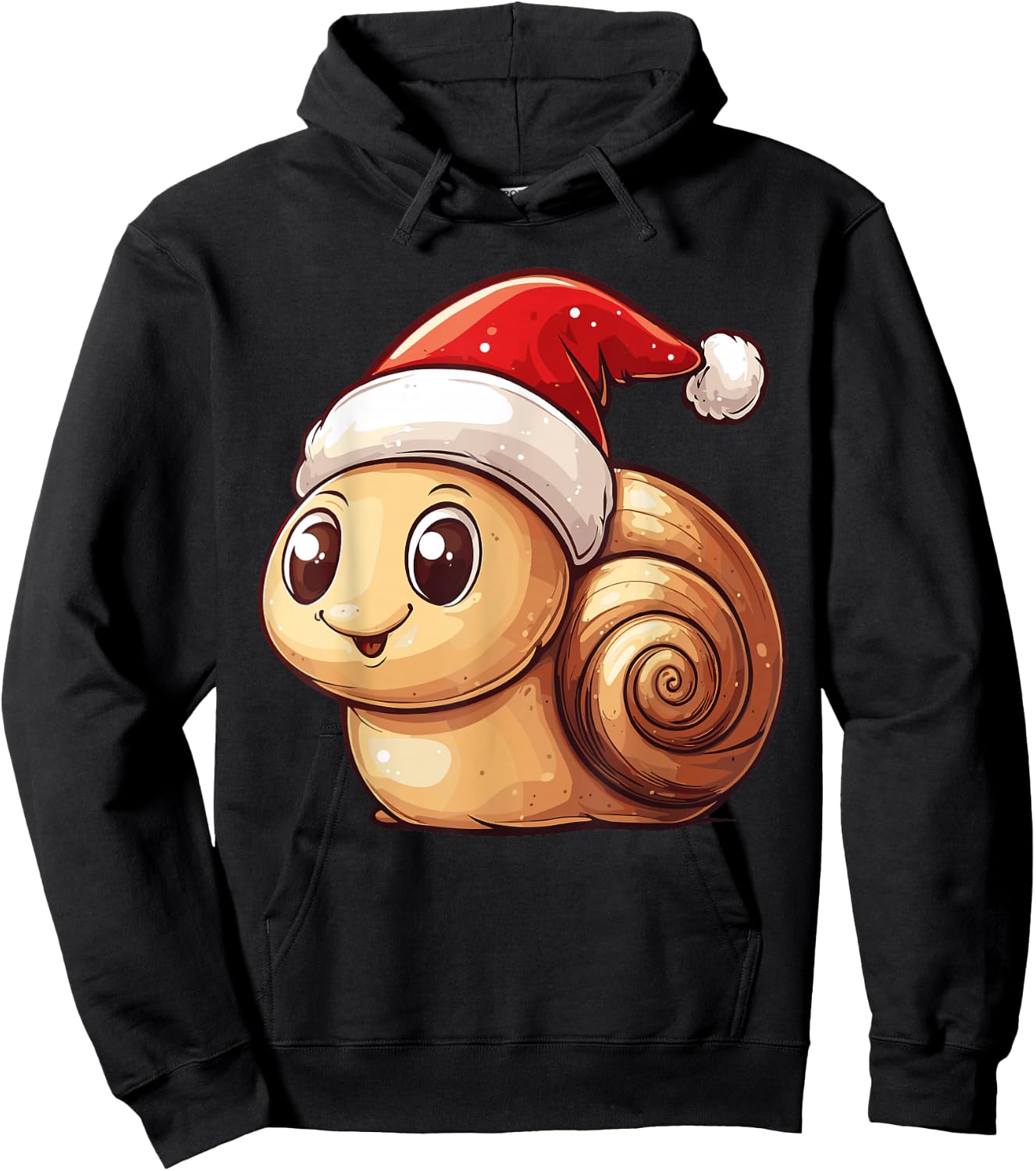 Snail Santa Hat Funny Snail Lovers Boys Girls Kids Christmas Hoodie - Hoodie | Black