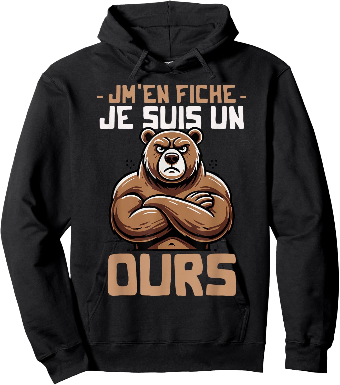 Idea Je suis Un Ours Humour Quote Funny Bear Design Hoodie - Hoodie | Black