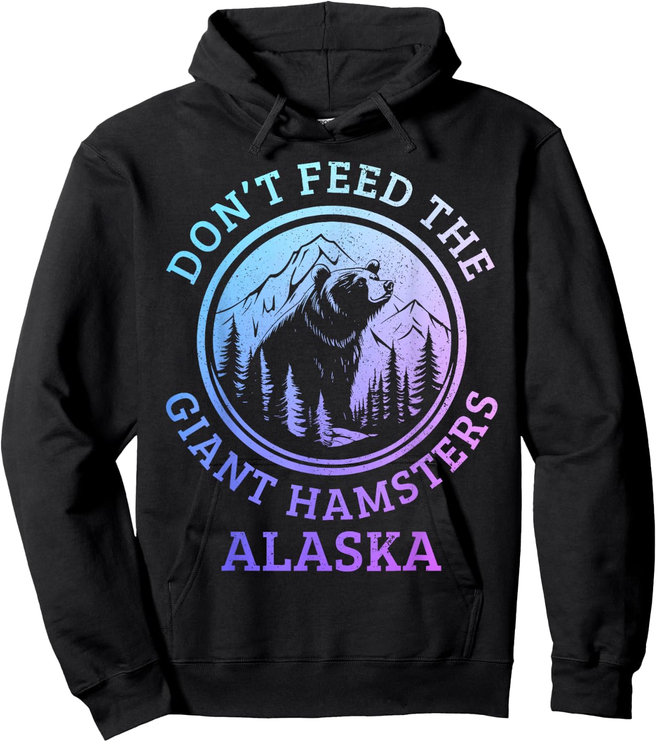 Alaska Grizzly Bear Funny Vintage Pride Souvenir Hoodie - Hoodie | Black