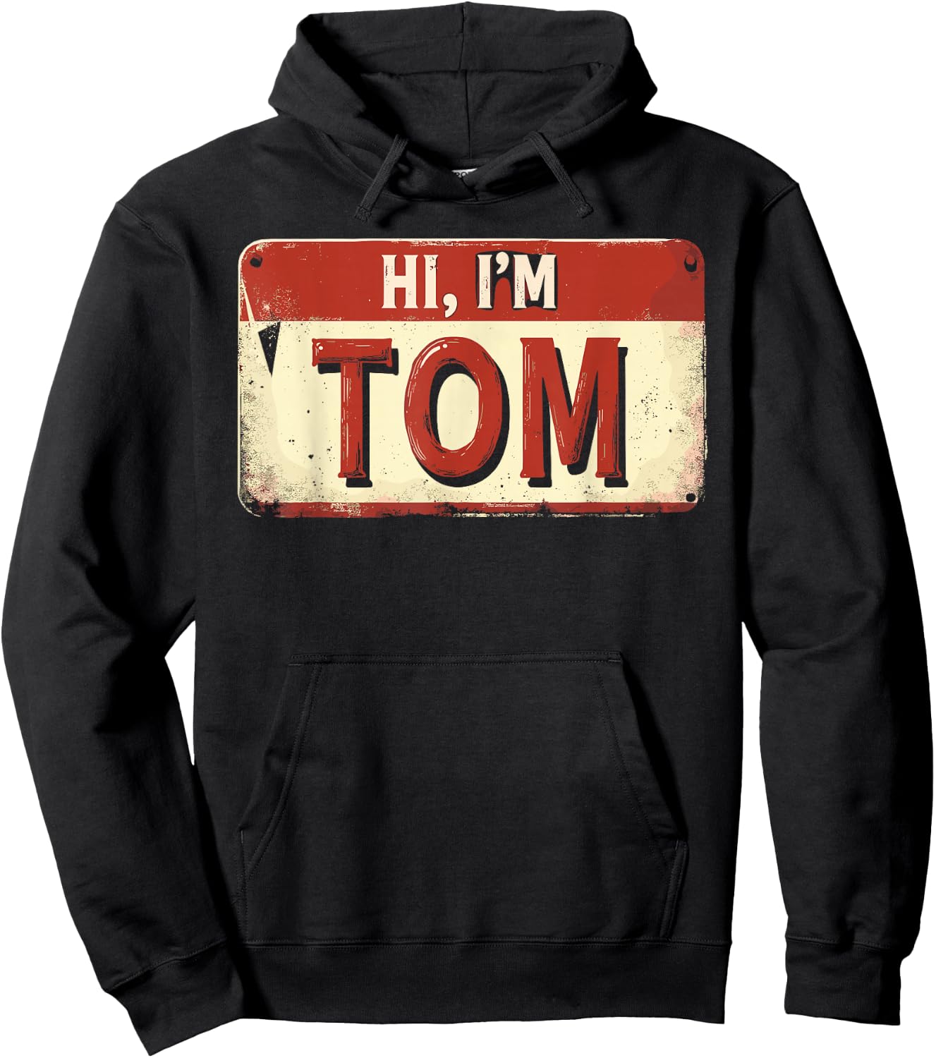 Hi I'm TOM Name Funny TOM Hoodie - Hoodie | Black