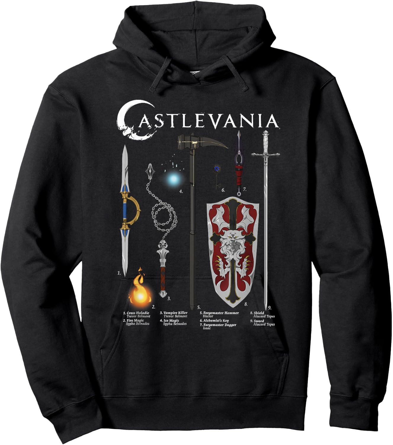Castlevania Weapons Textbook Poster Hoodie - Hoodie | Black