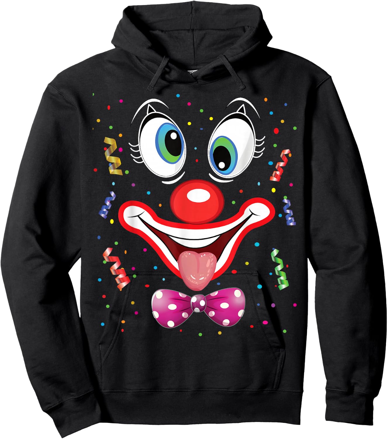Carnival Costume Fancy Dress Costume Funny Clown Confetti , black Hoodie - Hoodie | Black
