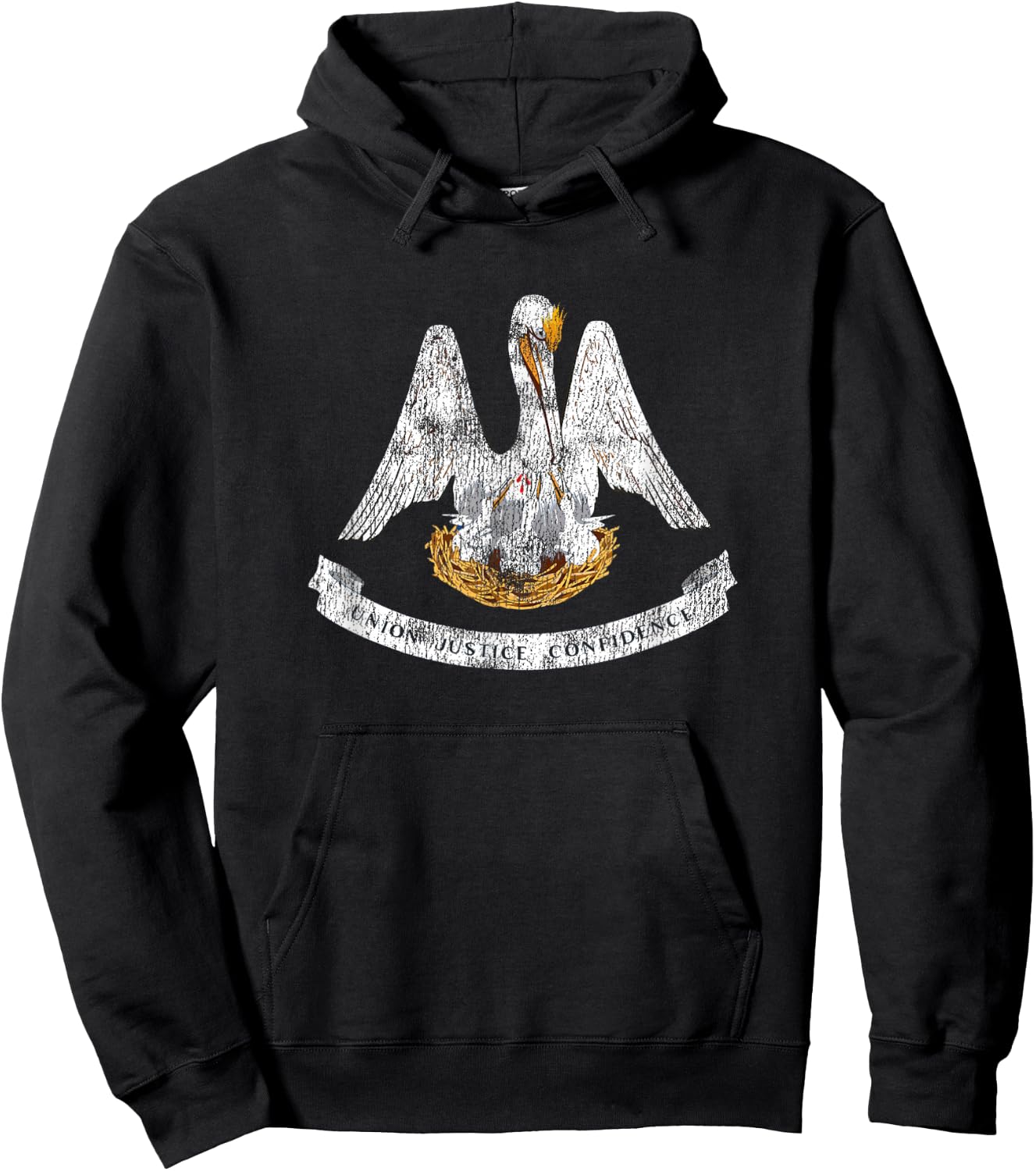 Retro Louisiana Flag Souvenir Hoodie - Hoodie | Black