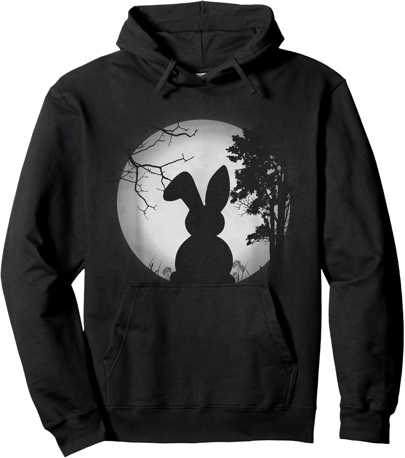 Cute Design Rabbit And Moon Rabbit Lover Men Women Hoodie - Hoodie | Black