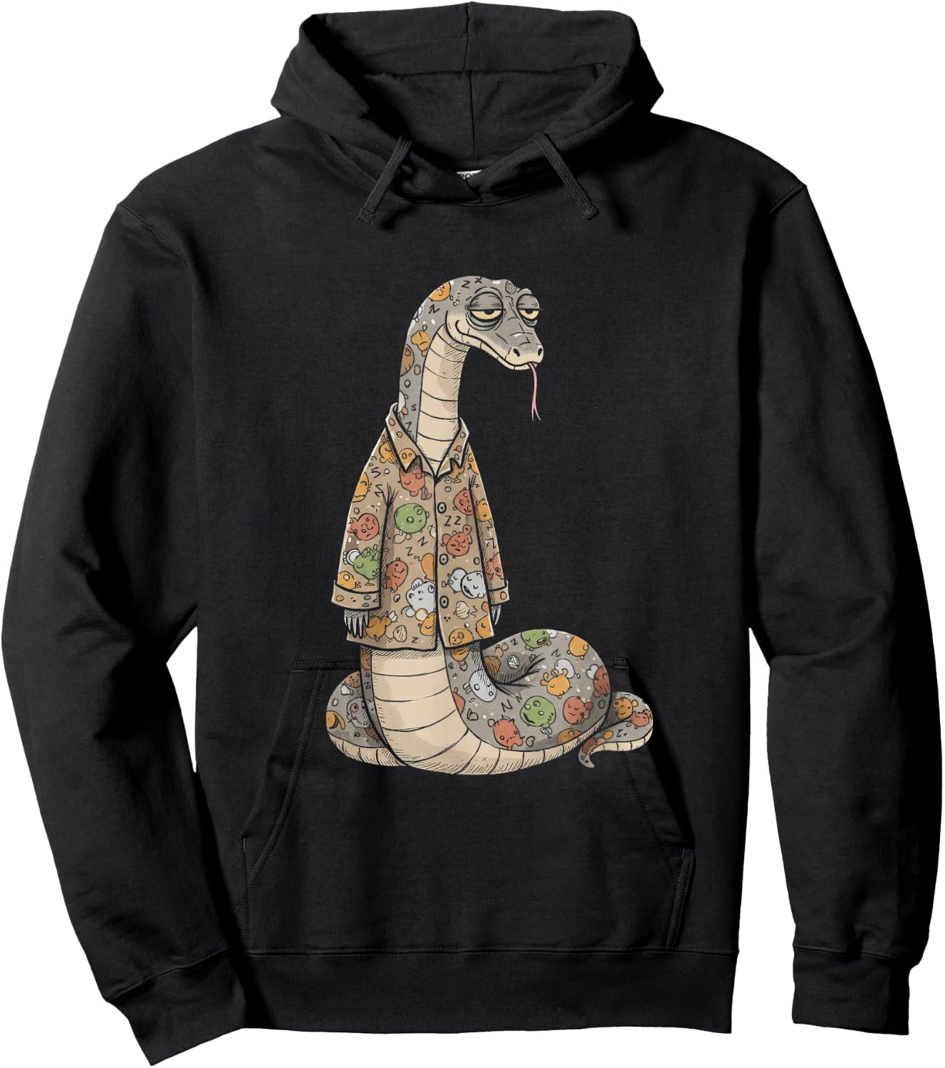 Funny Sleepy Snake Pajama Women Men Kids Boys And Girls Hoodie - Hoodie | Black
