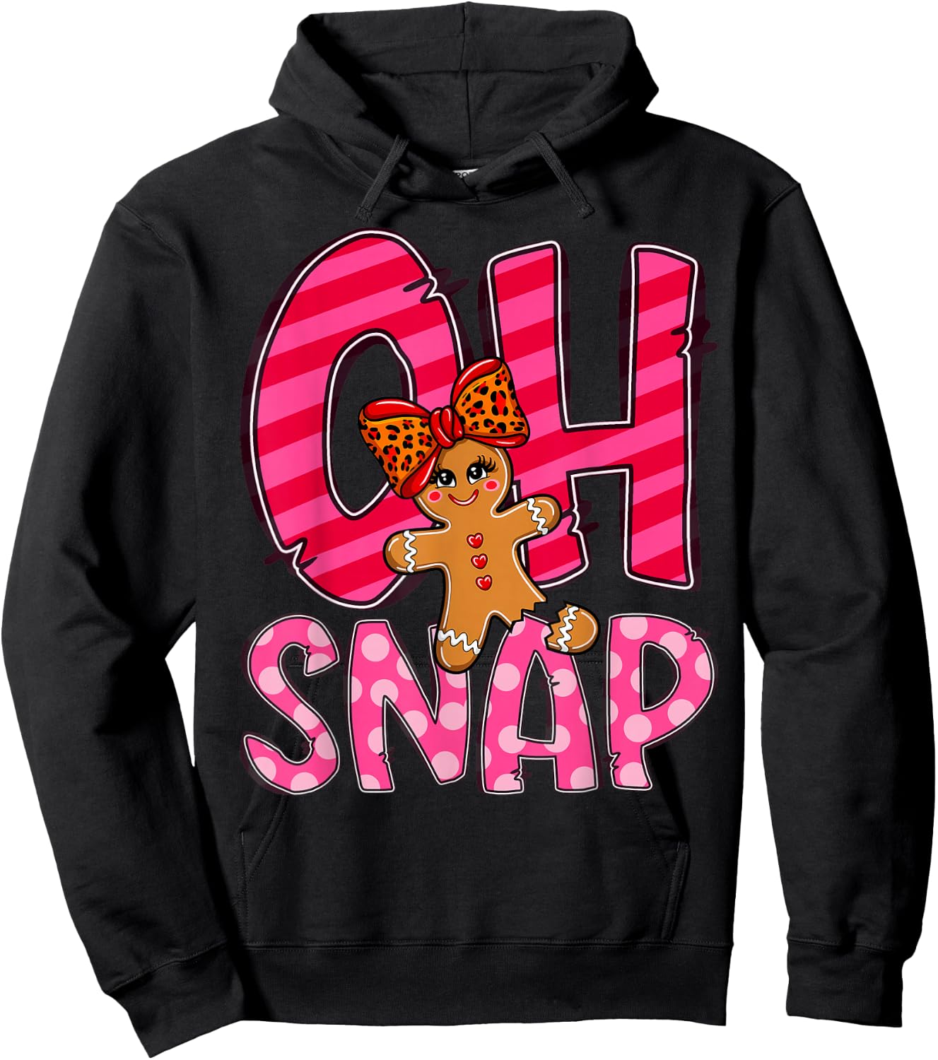 Oh Snap Gingerbread Cute Christmas Cookie Baking Team Hoodie - Hoodie | Black