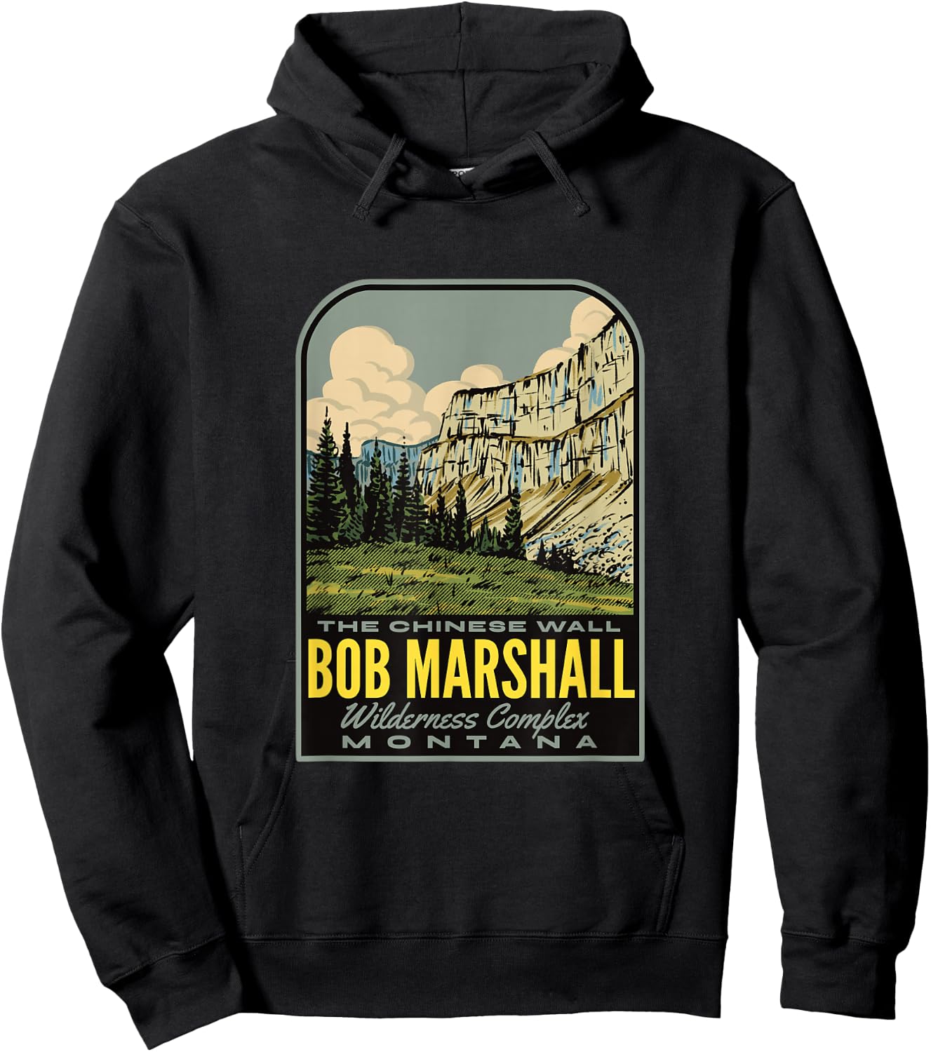 Bob Marshall Wilderness Montana Hoodie - Hoodie | Black
