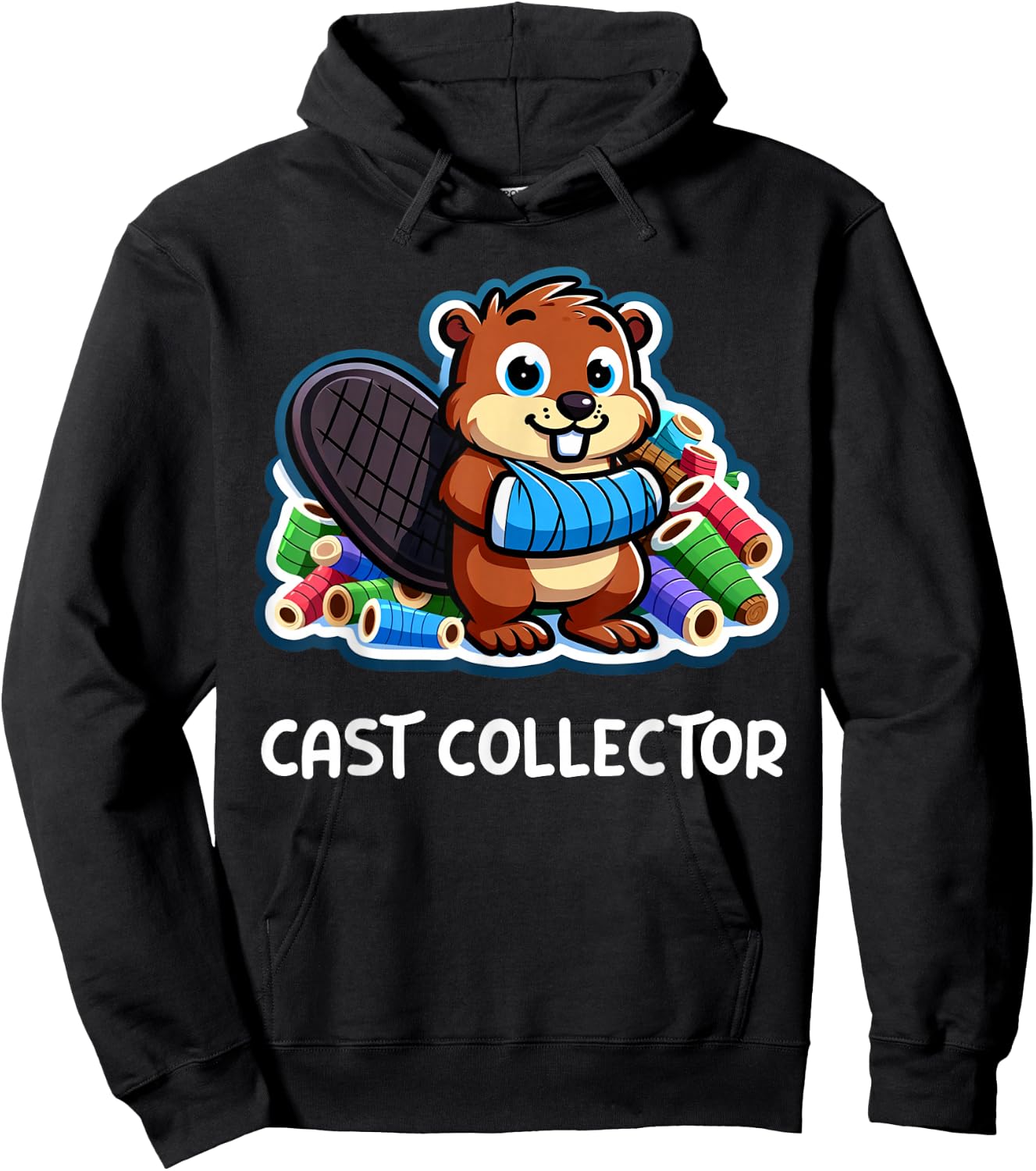 Funny Cast Collector Fun Broken Arm Gifts For Kids Hoodie - Hoodie | Black
