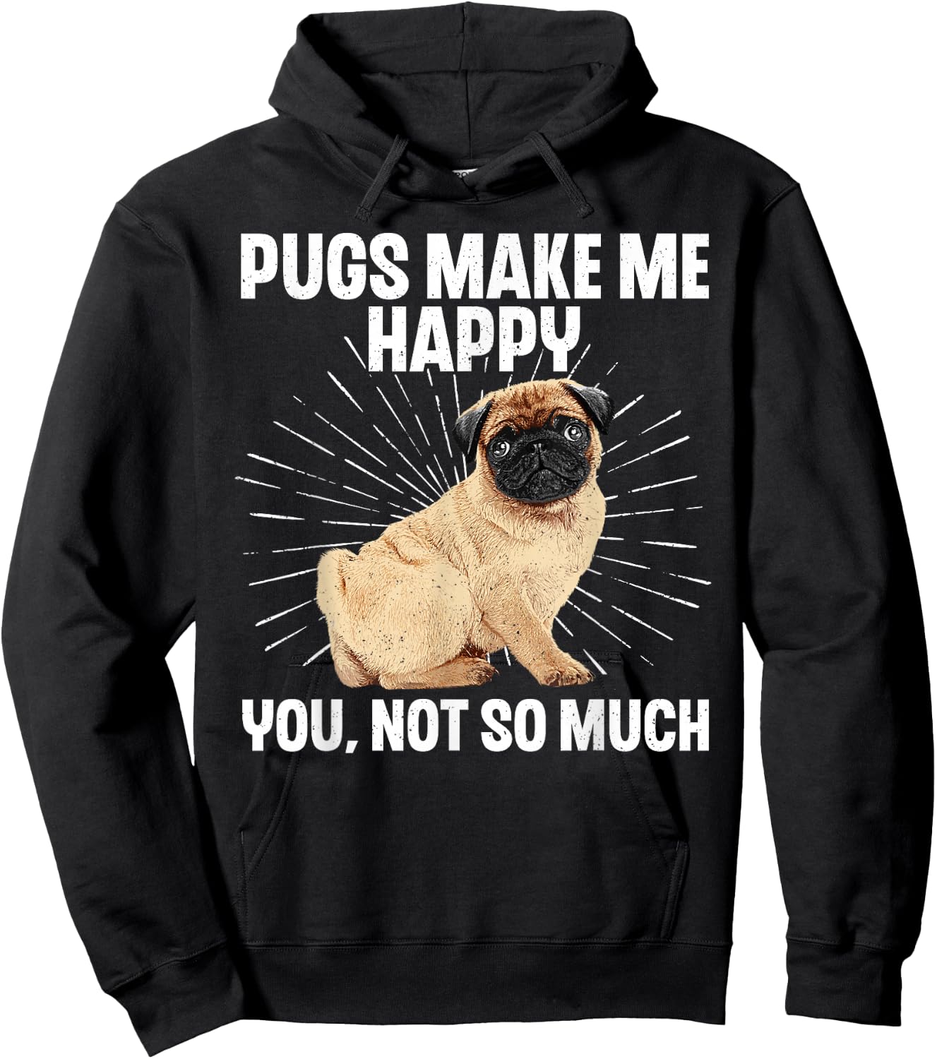 Funny Pug Design Women Puppy Pet Dog Breed Pug Lover Hoodie - Hoodie | Black