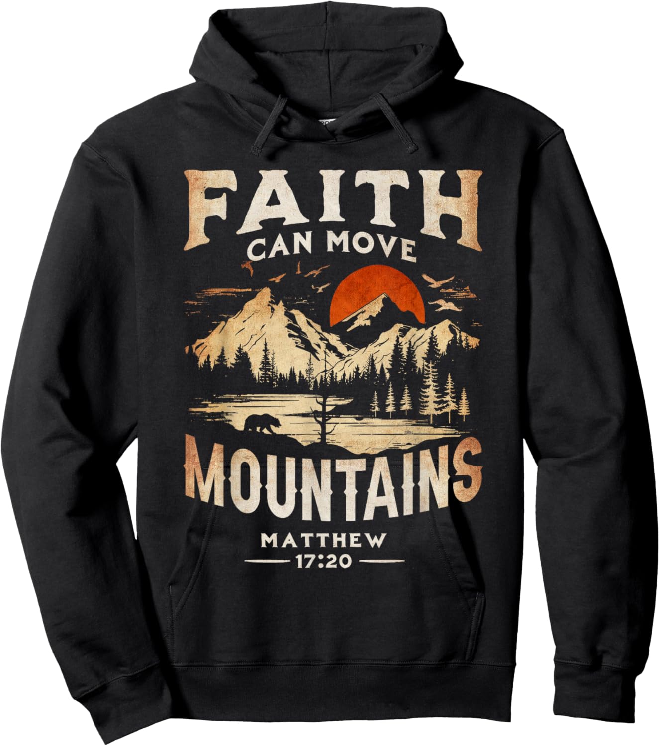 Faith Can Move Mountains Classic Art Western Matthew 17:20 Hoodie - Hoodie | Black