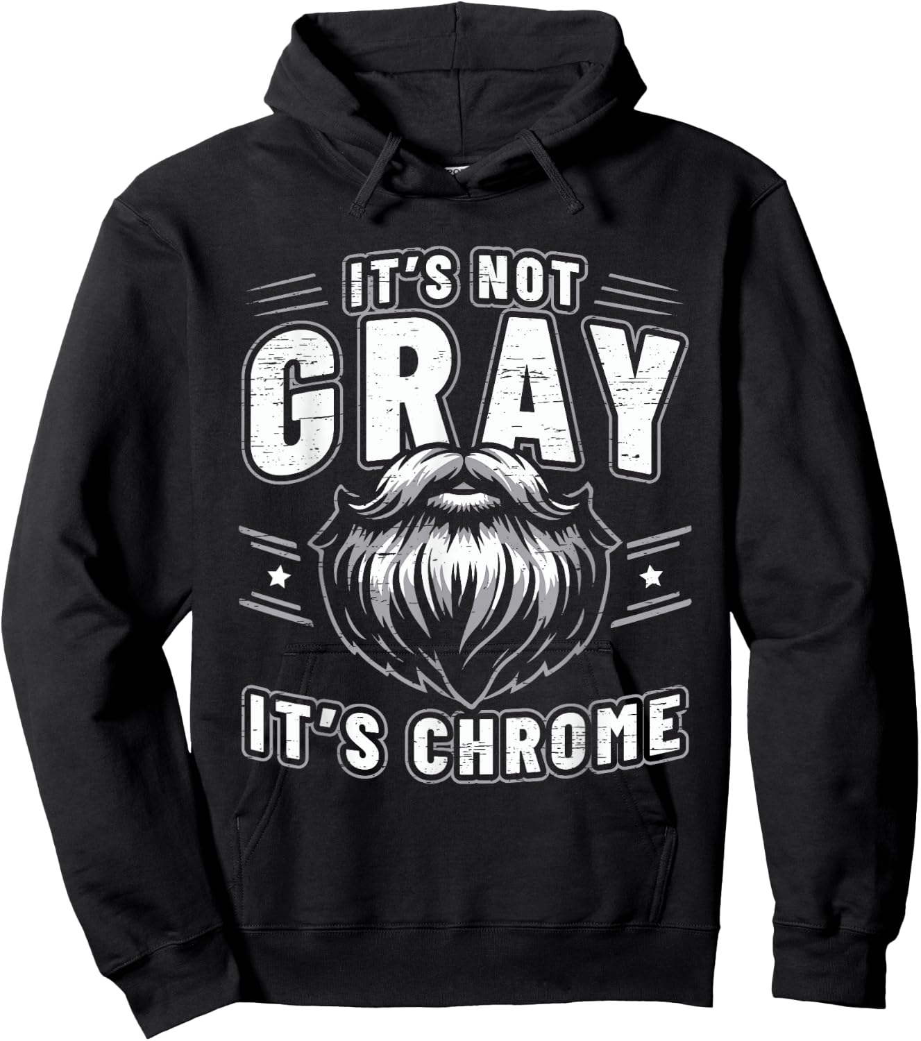 It's Not Gray It's Chrome Beard Hoodie - Hoodie | Black