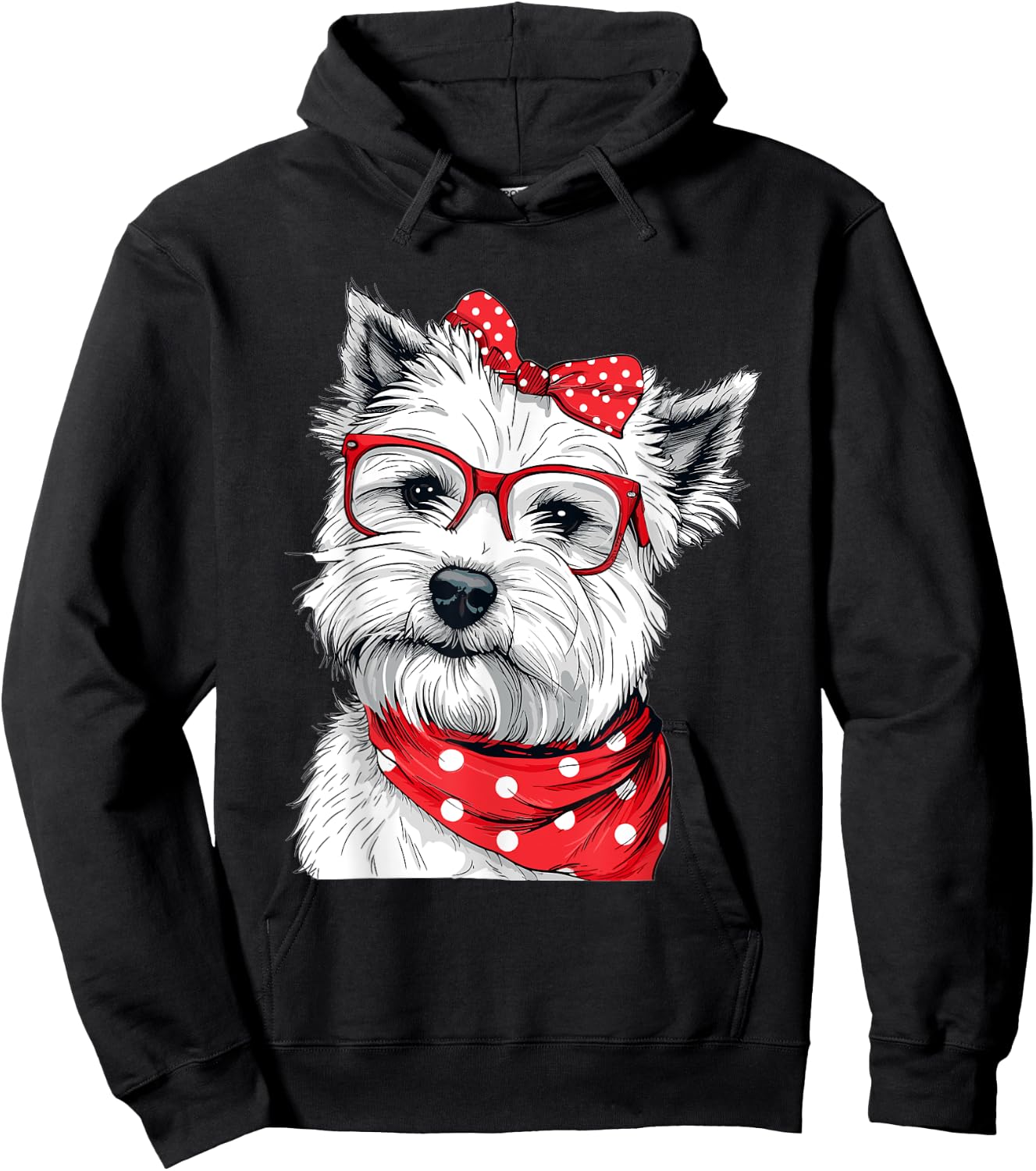 West Highland White Terrier Bandana Dog Breed Westie Women Girls Kids Hoodie - Hoodie | Black