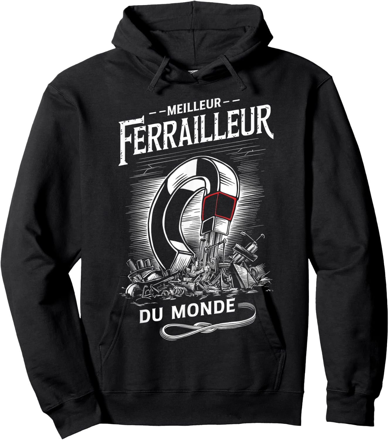 Meilleur Ferrailleur du Monde Industriel Aimant Métallique Hoodie - Hoodie | Black