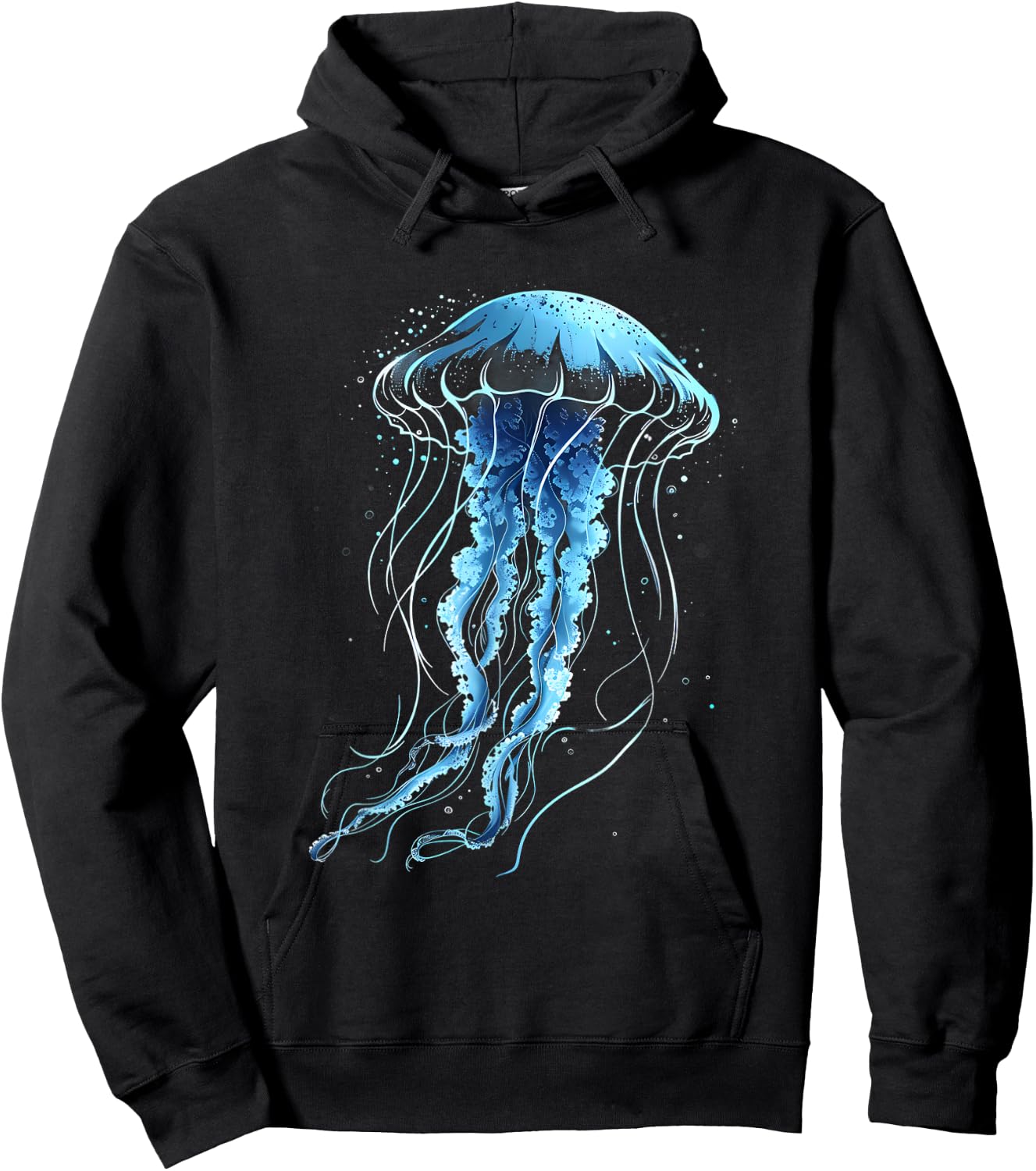 Jellyfish Motif Marine Mammal Sea Ocean Animal Artwork Hoodie - Hoodie | Black