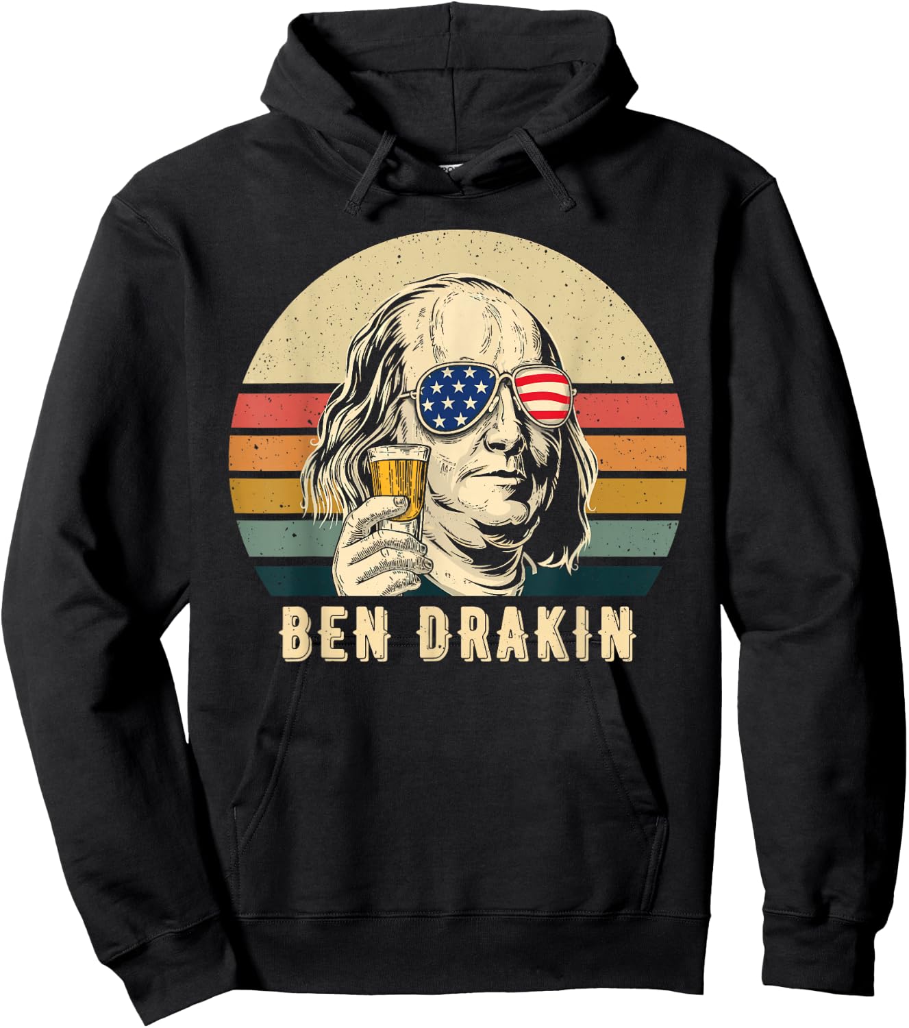 Ben Drankin Funny Patriotic Ap Us History 4th of July Beer Hoodie - Hoodie | Black