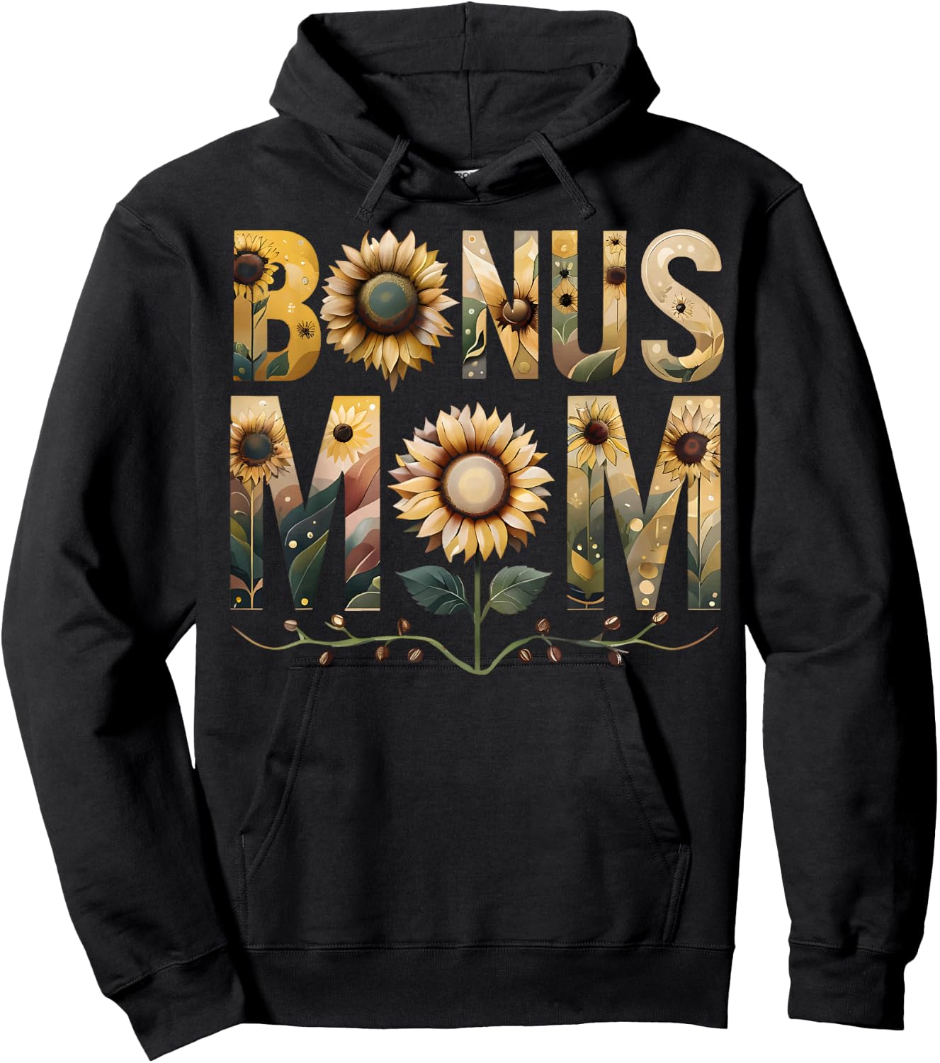 Bonus Mom Sunflower Best Stepmom Unique Stepmother Ideas Hoodie - Hoodie | Black