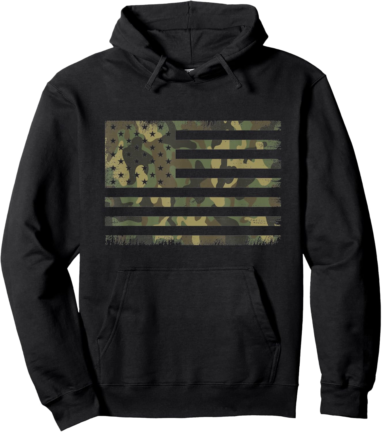 Camo American Flag USA Camouflage Men Boys Women Girls Kids Hoodie - Hoodie | Black