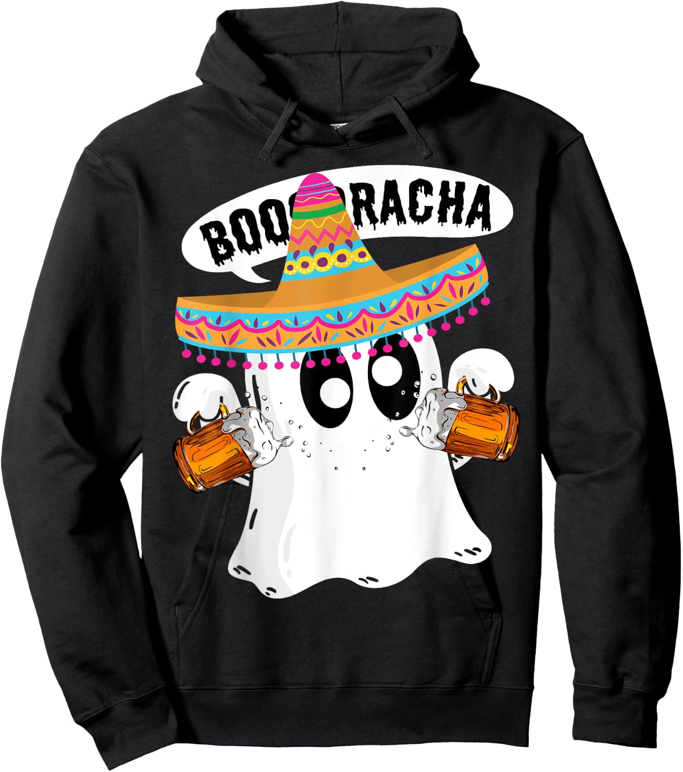 Boo-Racha Halloween Cute Ghost Boo Borracha Cinco De Mayo Hoodie - Hoodie | Black