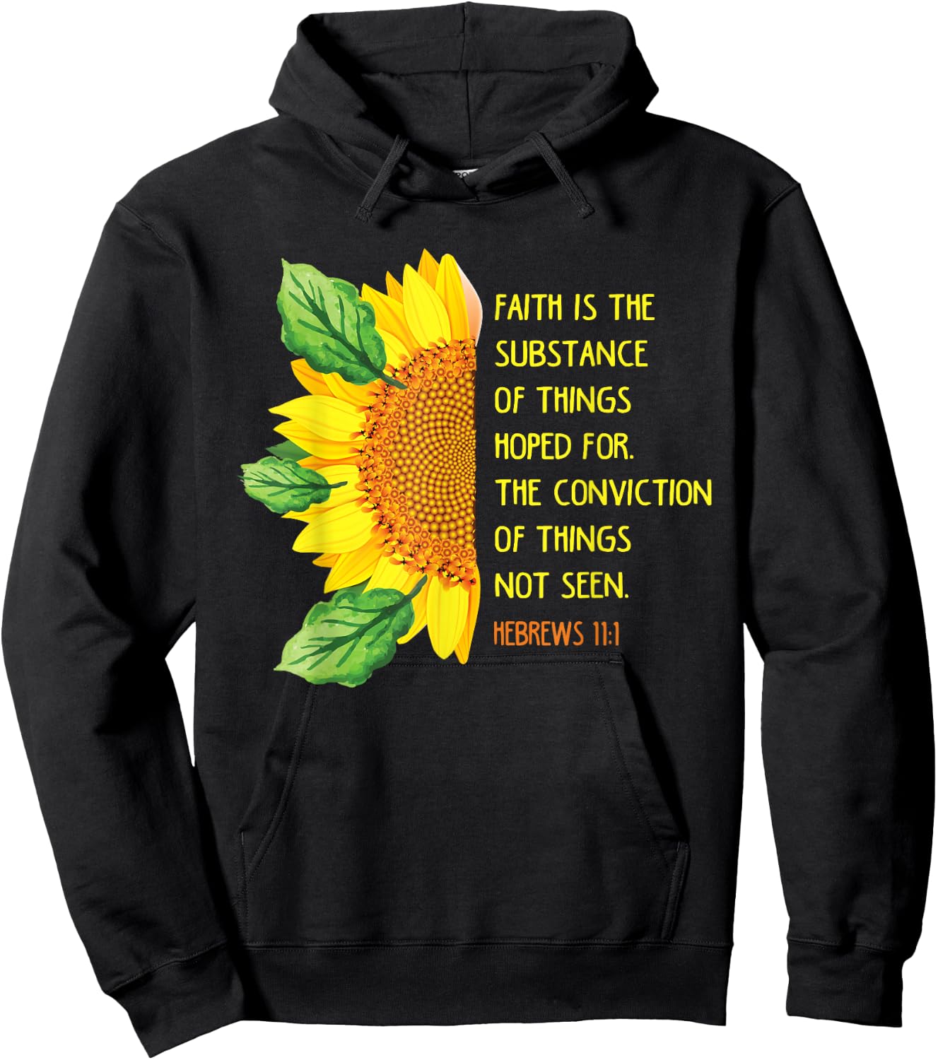 Hebrews 11:1 Christian Bible Verse Religious Hoodie - Hoodie | Black