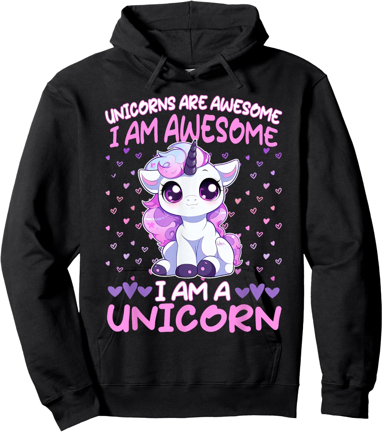Unicorn Awesome Quote sweet unicorns daughter Hoodie - Hoodie | Black