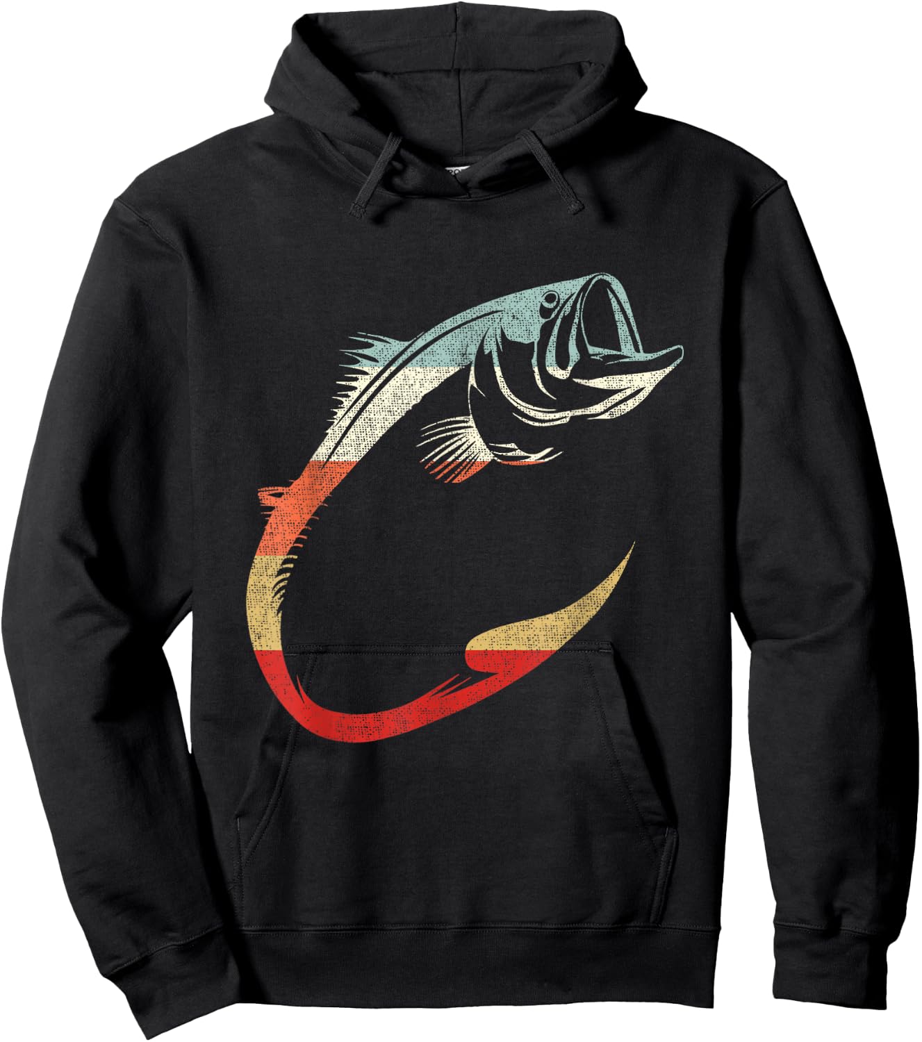 Minimal Cool Fish Hook Art for Unique Fishing Lovers Hoodie - Hoodie | Black