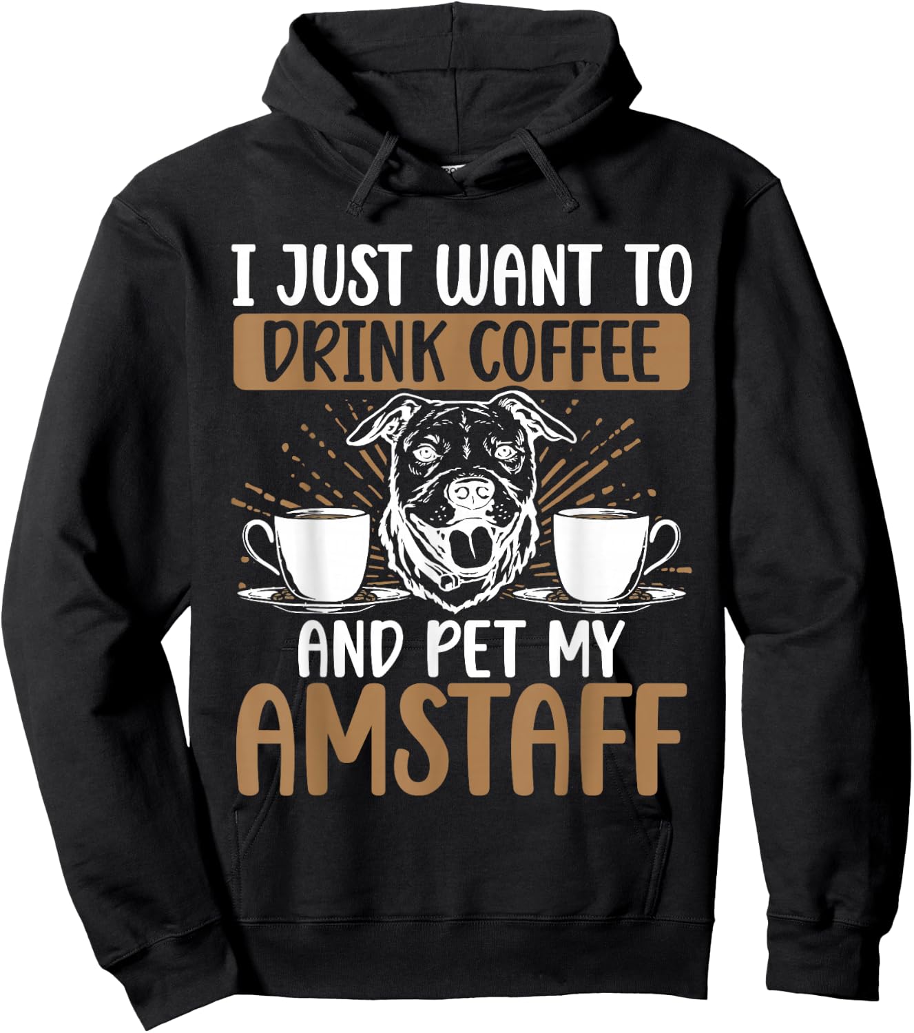 Amstaff Dog Bully American Staffordshire Terrier Hoodie - Hoodie | Black