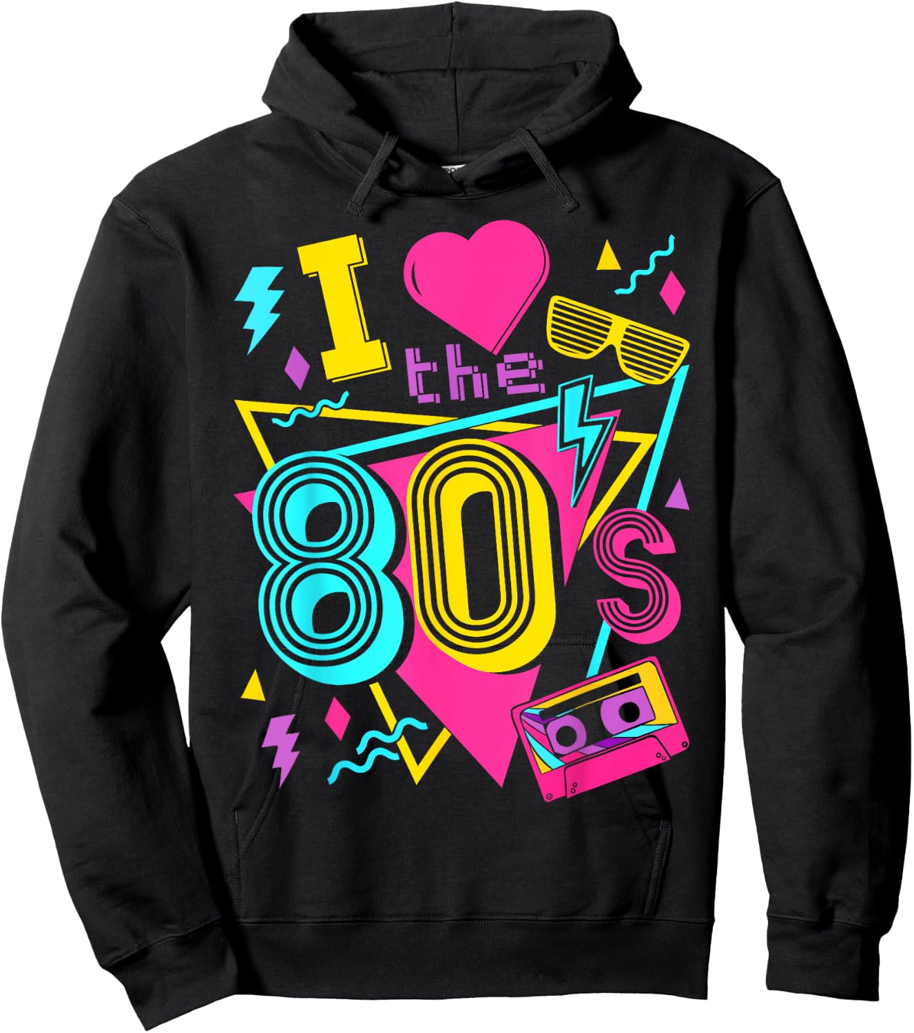 Ich liebe die 80s I Love the 80s , black, s Hoodie - Hoodie | Black