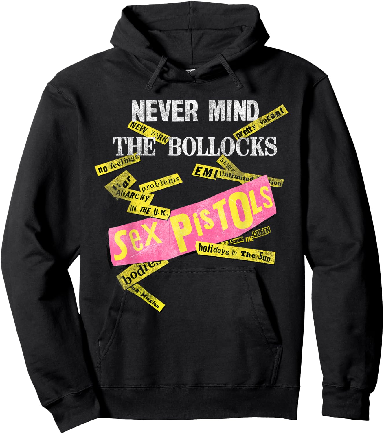 Sex Pistols Official Never Mind The Bollocks Tabs Hoodie - Hoodie | Black