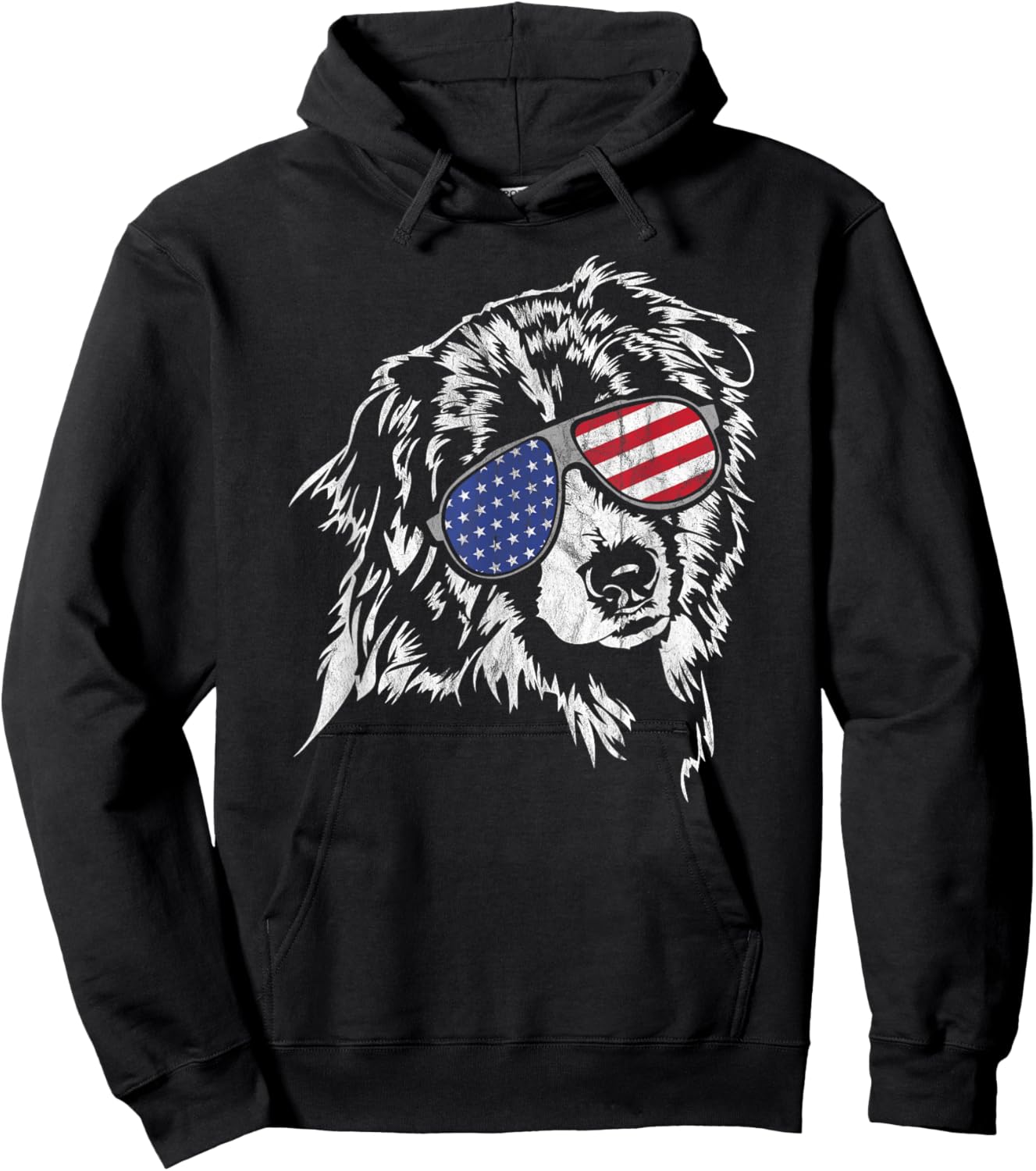 Funny Proud Aussie America Flag dog gift Men Women Hoodie - Hoodie | Black