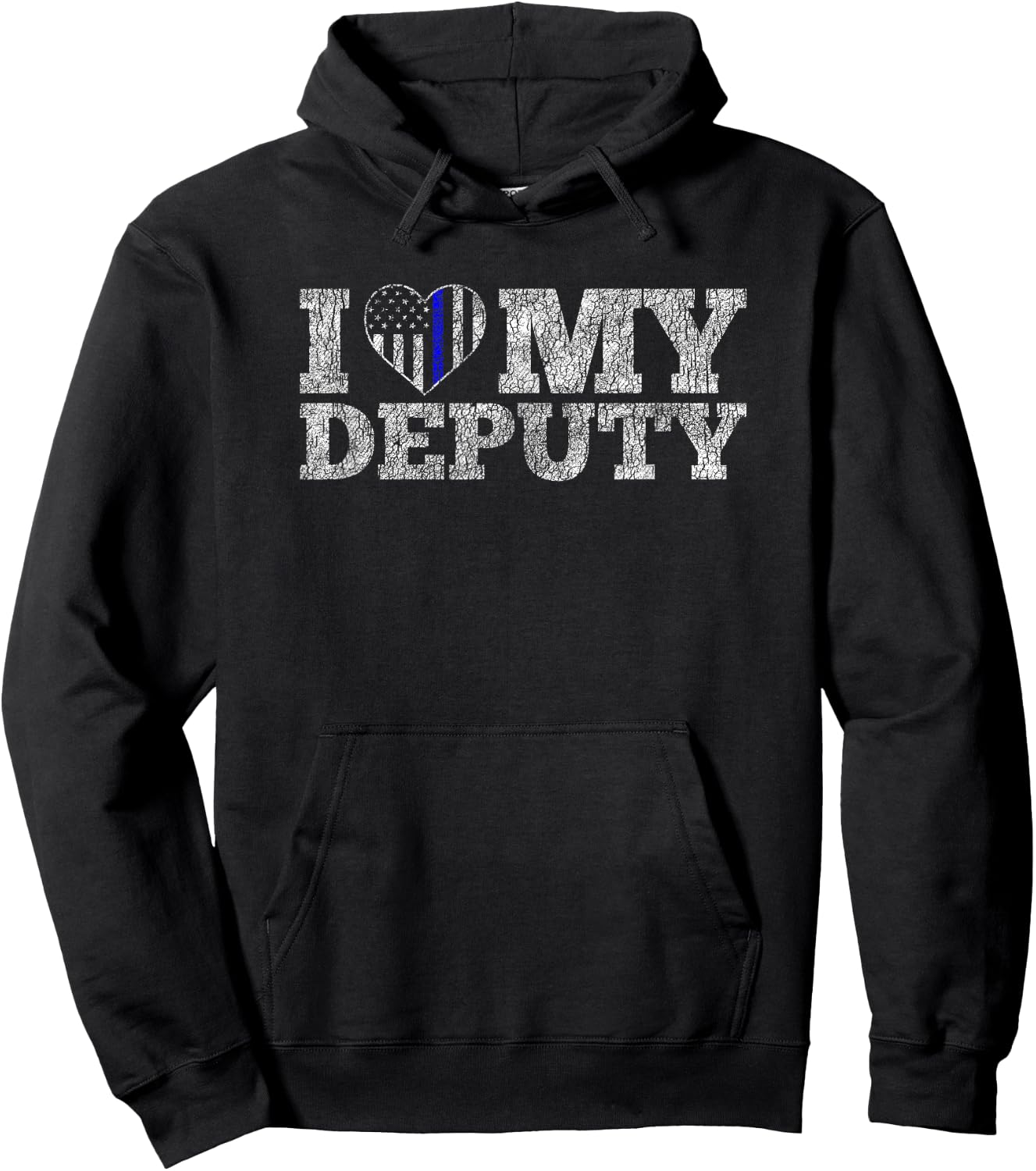 Vintage Retro Love my Deputy Sheriff Wife Hoodie - Hoodie | Black