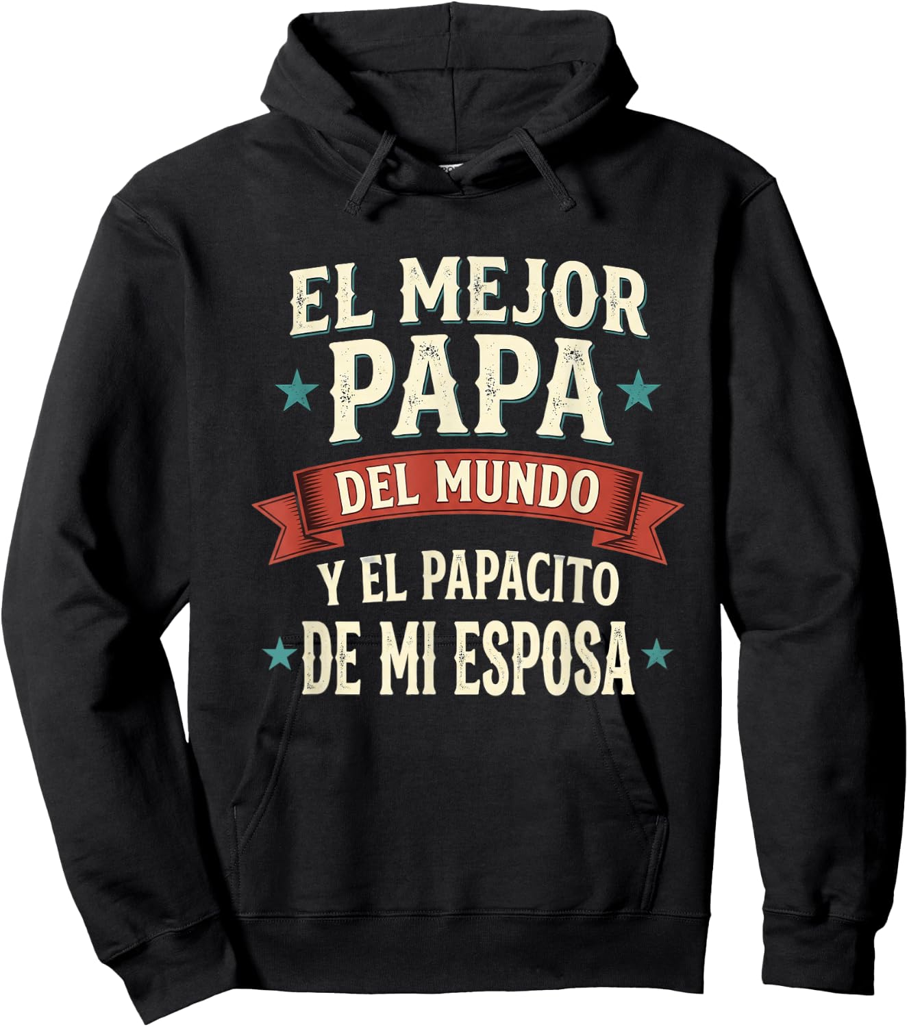 El Mejor Papa Del Mundo Camiseta En Espanol Padre Latino Hoodie - Hoodie | Black