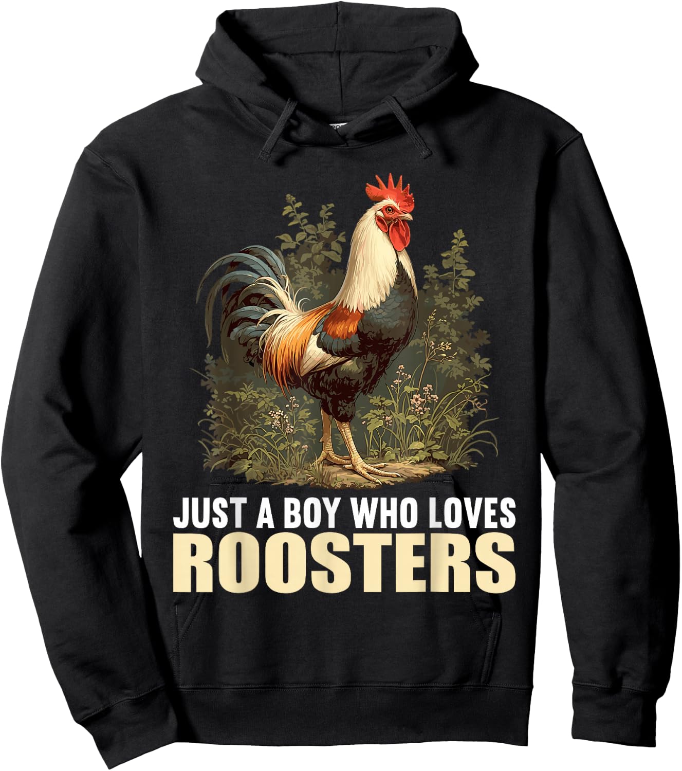Just a Boy who loves Roosters Rooster Hoodie - Hoodie | Black