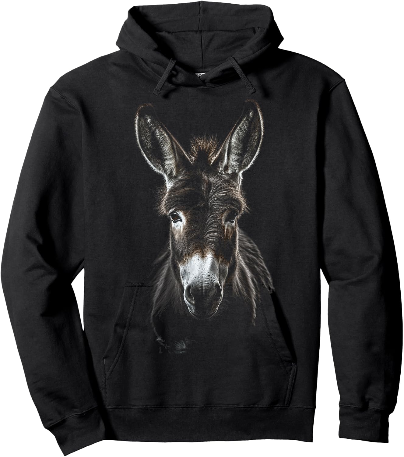 Donkey Animal Zoo Art Donkey , black Hoodie - Hoodie | Black