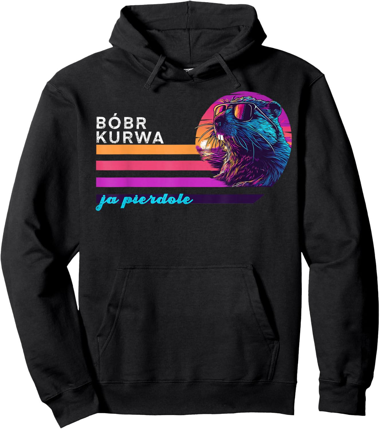 Funny Polish Beaver Meme Bóbr Bober Kurwa Ja Pierdole Hoodie - Hoodie | Black