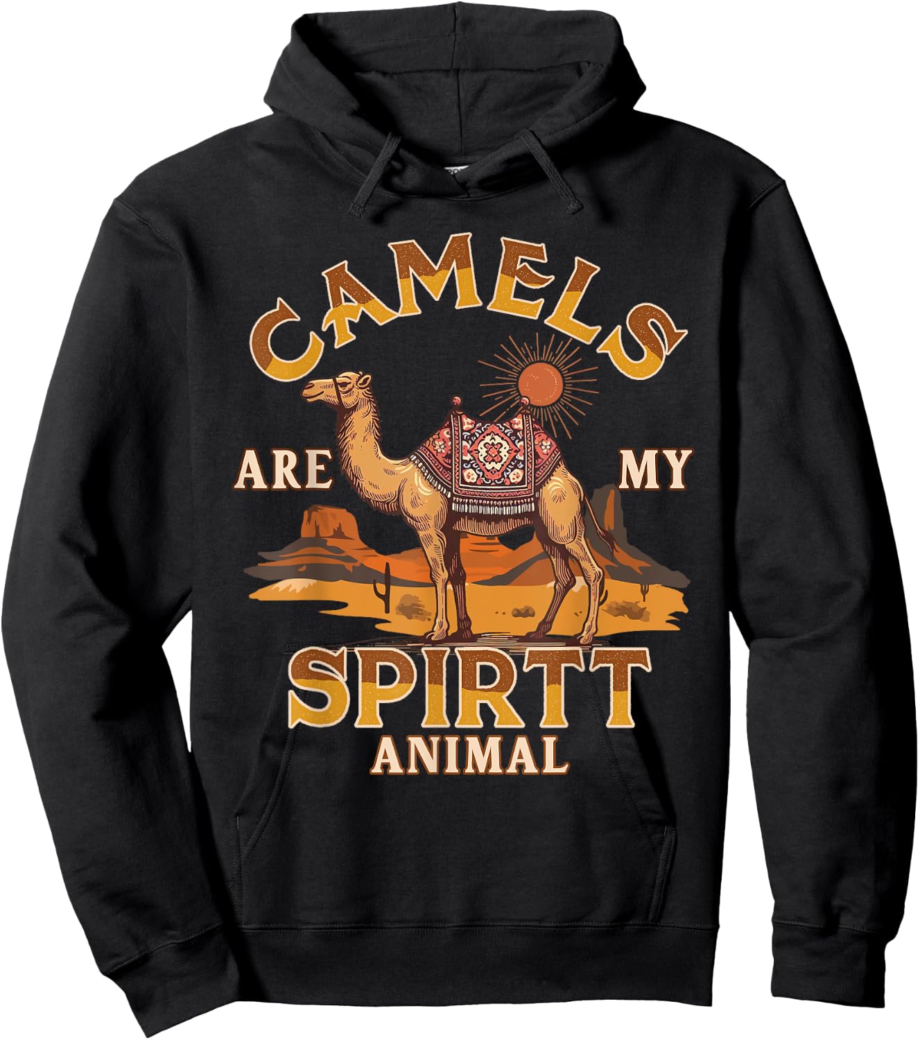 Camel Lover Desert Vibes Camels Are My Spirit Animal Hoodie - Hoodie | Black