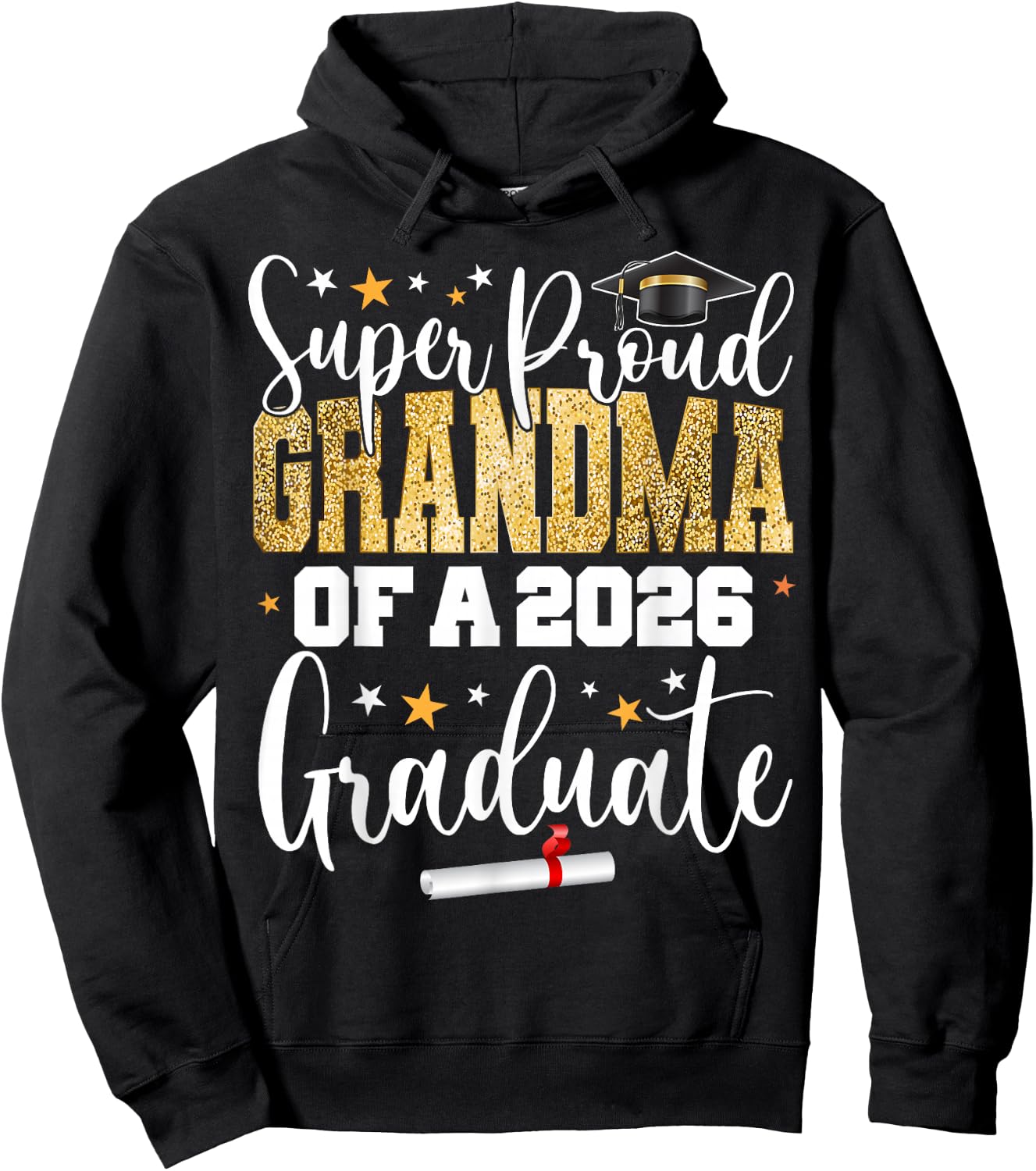 Proud Grandma of A Class of 2026 Graduate Senior Graduation Hoodie - Hoodie | Black