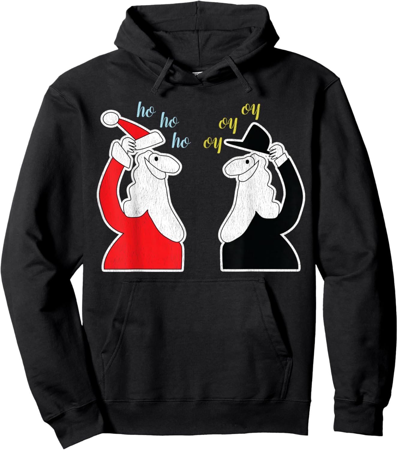 Santa Claus And The Rabbi Funny Christmas Hoodie - Hoodie | Black