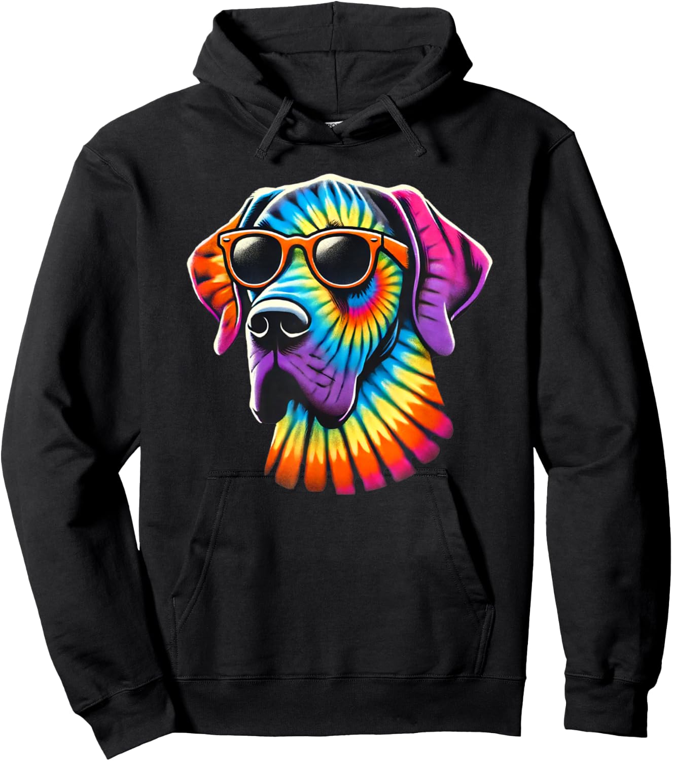 Tie Dye Art Sunglasses Great Dane Mastiff Great Danes Hoodie - Hoodie | Black
