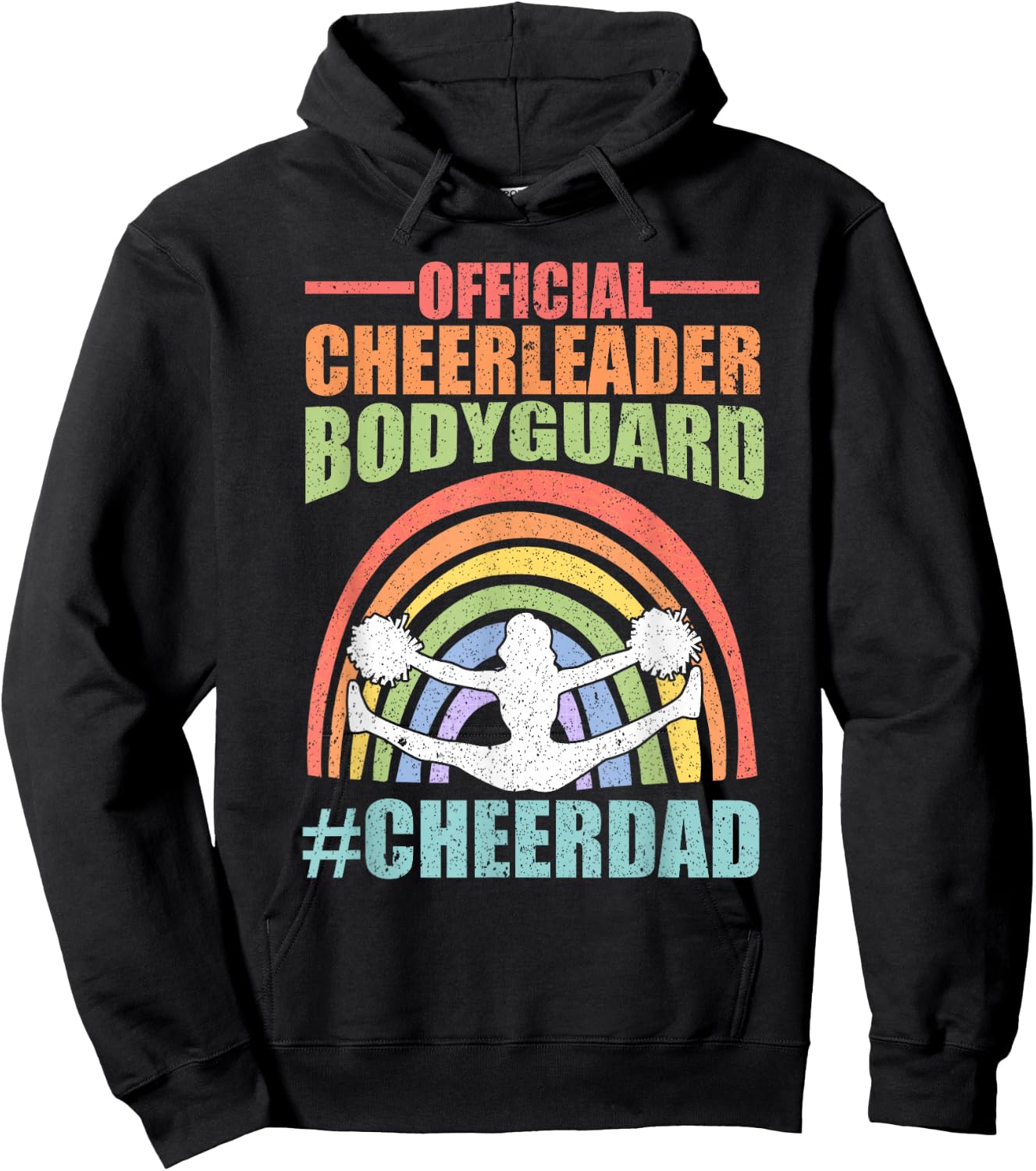 Cheer Dad Bodyguard Family Father Cheerleader Squad Hoodie - Hoodie | Black