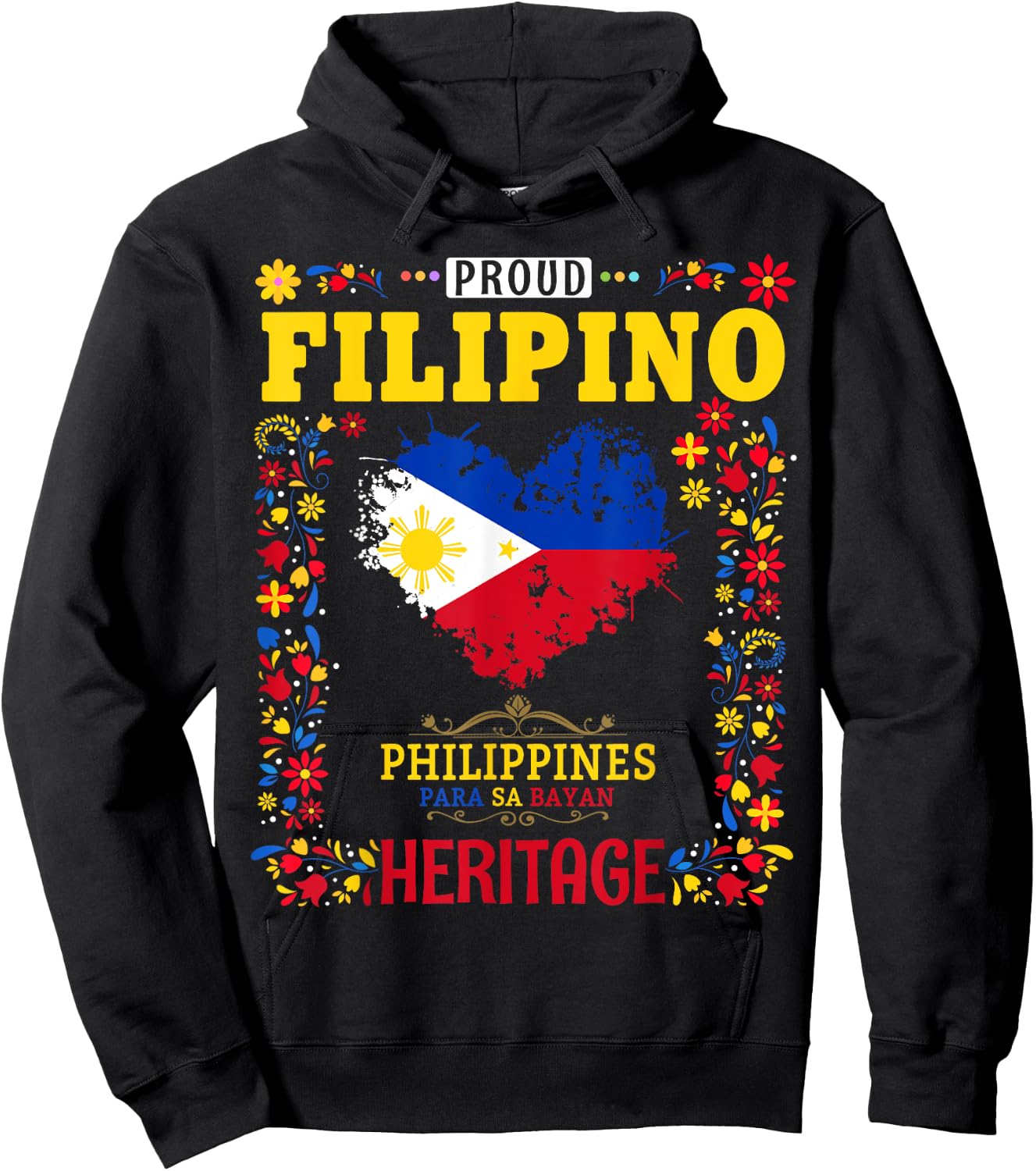 Filipino Heritage Flag - Kids Outfit Idea - Philippines Flag Hoodie - Hoodie | Black