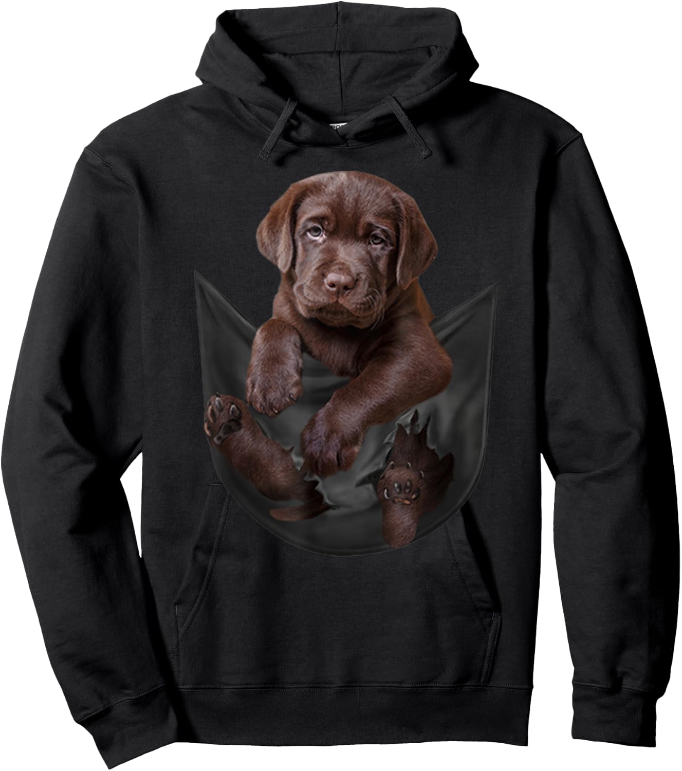 Funny Labrador Retriever in Your Pocket for Chocolate Lab Hoodie - Hoodie | Black