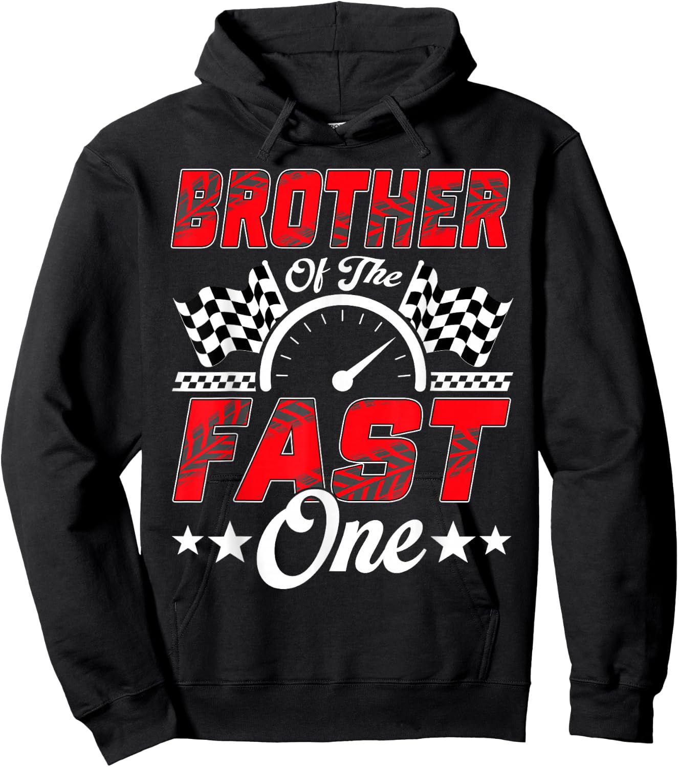 Race Car Brother of The Fast One Racing Family Pit Crew Hoodie - Hoodie | Black